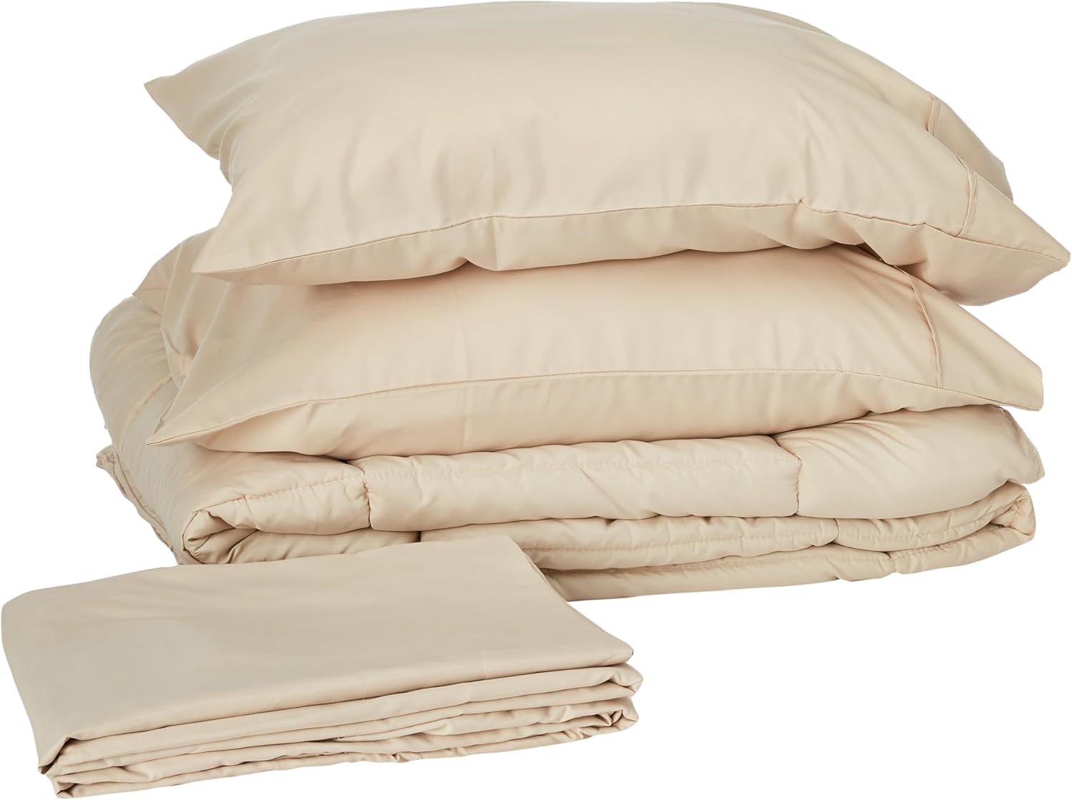 Sweet Home Collection 5 Piece Comforter Set Bag Solid Color All Season Soft Down Alternative Blanket & Luxurious Microfiber Bed Sheets, Black, Twin - Image 14