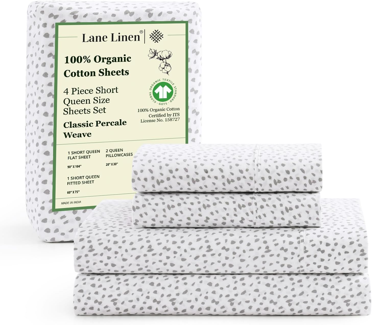 LANE LINEN 100% Organic Cotton King Size Sheets Set, Soft & Comfy All Season Breathable Sheets King Size, Percale Weave Fully Elasticized Eco Friendly Naturally Cooling King White Bed Sheets - Image 120