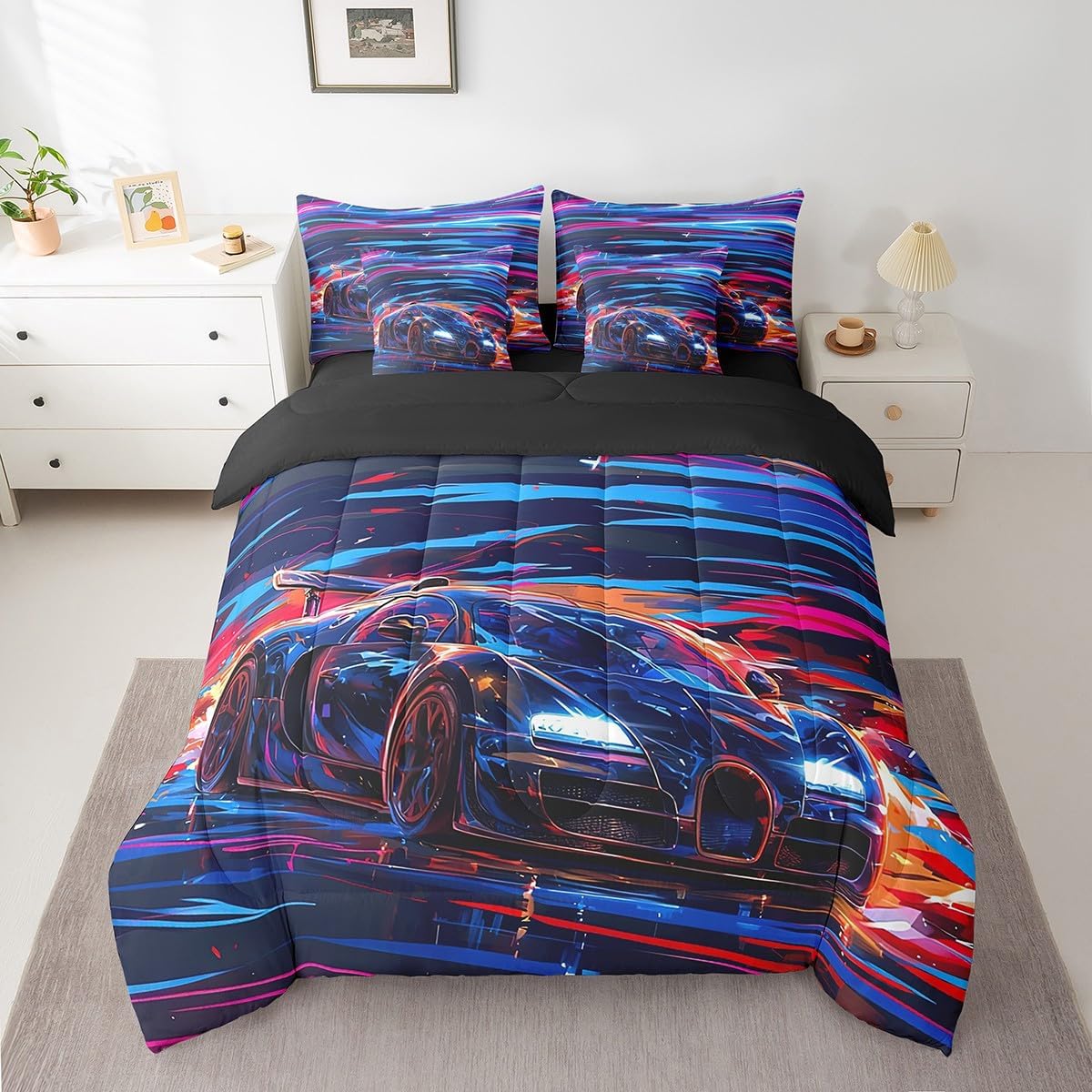 Feelyou Gamer Bedding Set Gamepad Comforter Set with Sheets 7 Piece for Boys Gaming Gifts Bed in a Bag Full Game Controller Red Bed Set with Comforter,Sheets,Cushion Covers - Image 20