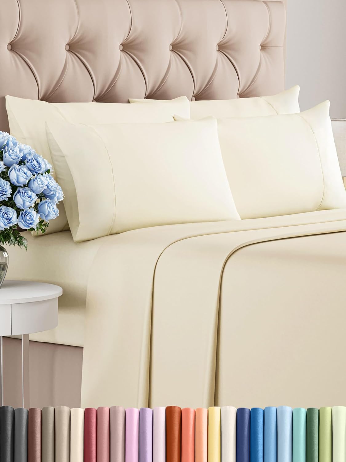 King 6 Piece Sheet Set - Cooling and Breathable Bed Sheets - Hotel Luxury Bed Sheets for Women, Men, Kids & Teens - Bedding with Deep Pockets & Easy Fit - Soft and Wrinkle Free - King Dark Grey Sheets - Image 59