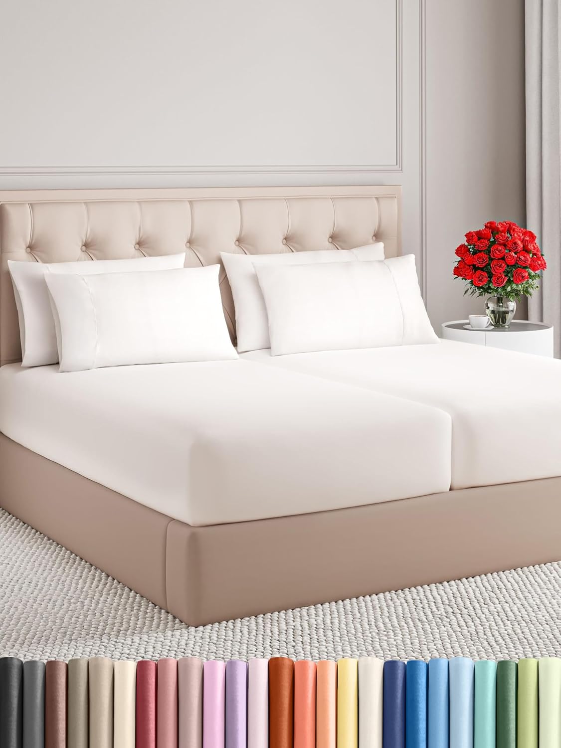 King 6 Piece Sheet Set - Cooling and Breathable Bed Sheets - Hotel Luxury Bed Sheets for Women, Men, Kids & Teens - Bedding with Deep Pockets & Easy Fit - Soft and Wrinkle Free - King Dark Grey Sheets - Image 102