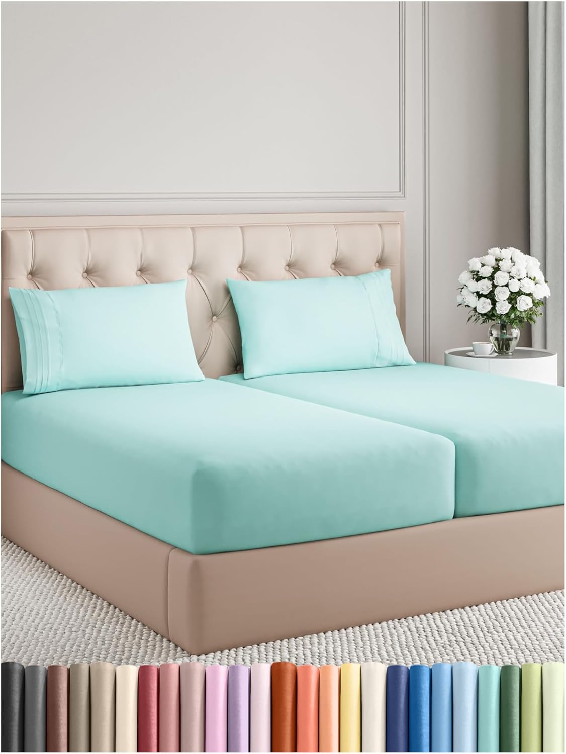 King Size 4 Piece Sheet Set - Comfy Breathable & Cooling Bed Sheets Set - Hotel Luxury Bedding for Women, Men, Kids, Teens, Boys & Girls - Deep Pockets, Soft and Wrinkle Free - Oeko-Tex - French Grey - Image 126