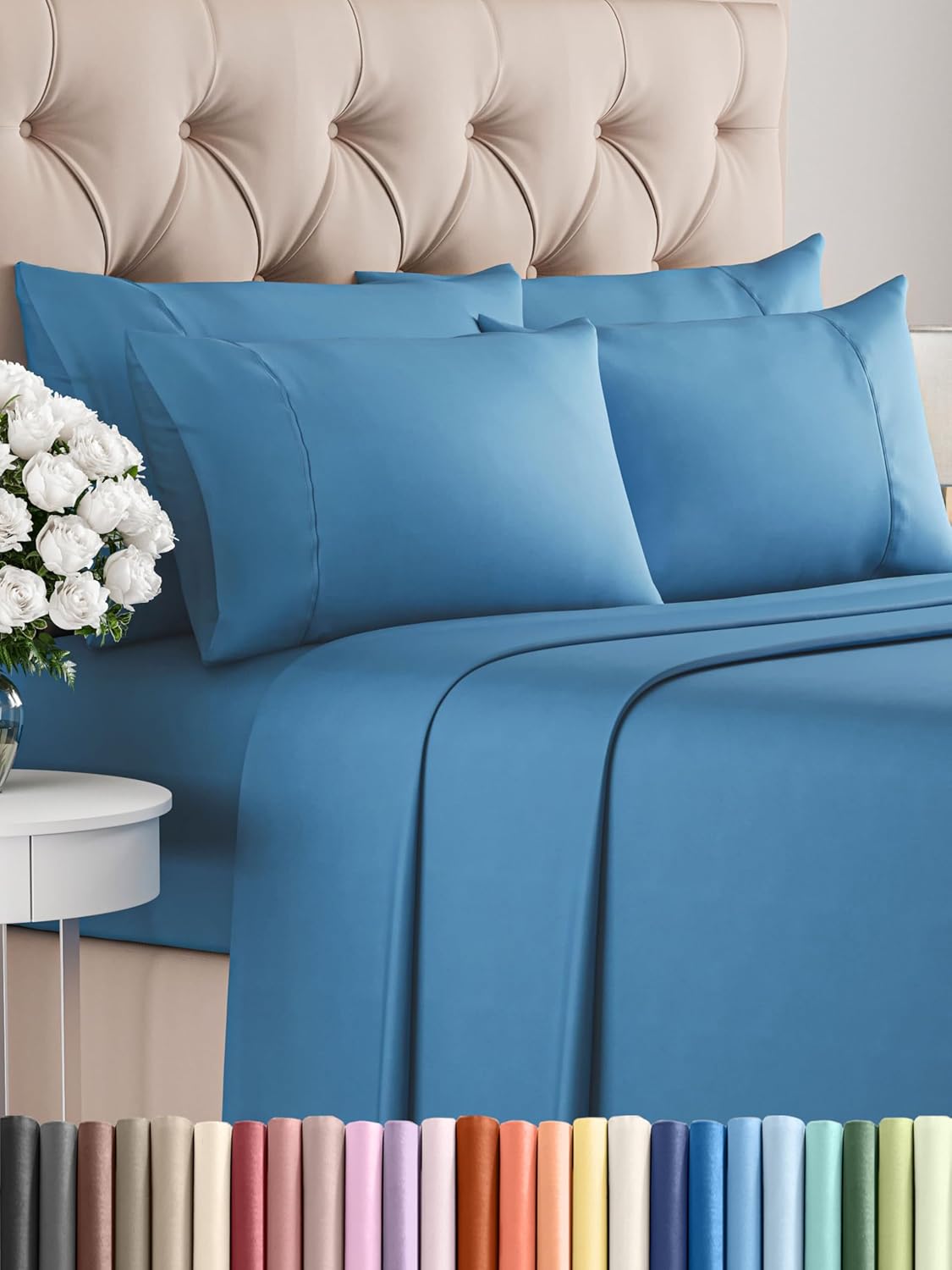 King 6 Piece Sheet Set - Cooling and Breathable Bed Sheets - Hotel Luxury Bed Sheets for Women, Men, Kids & Teens - Bedding with Deep Pockets & Easy Fit - Soft and Wrinkle Free - King Dark Grey Sheets - Image 68