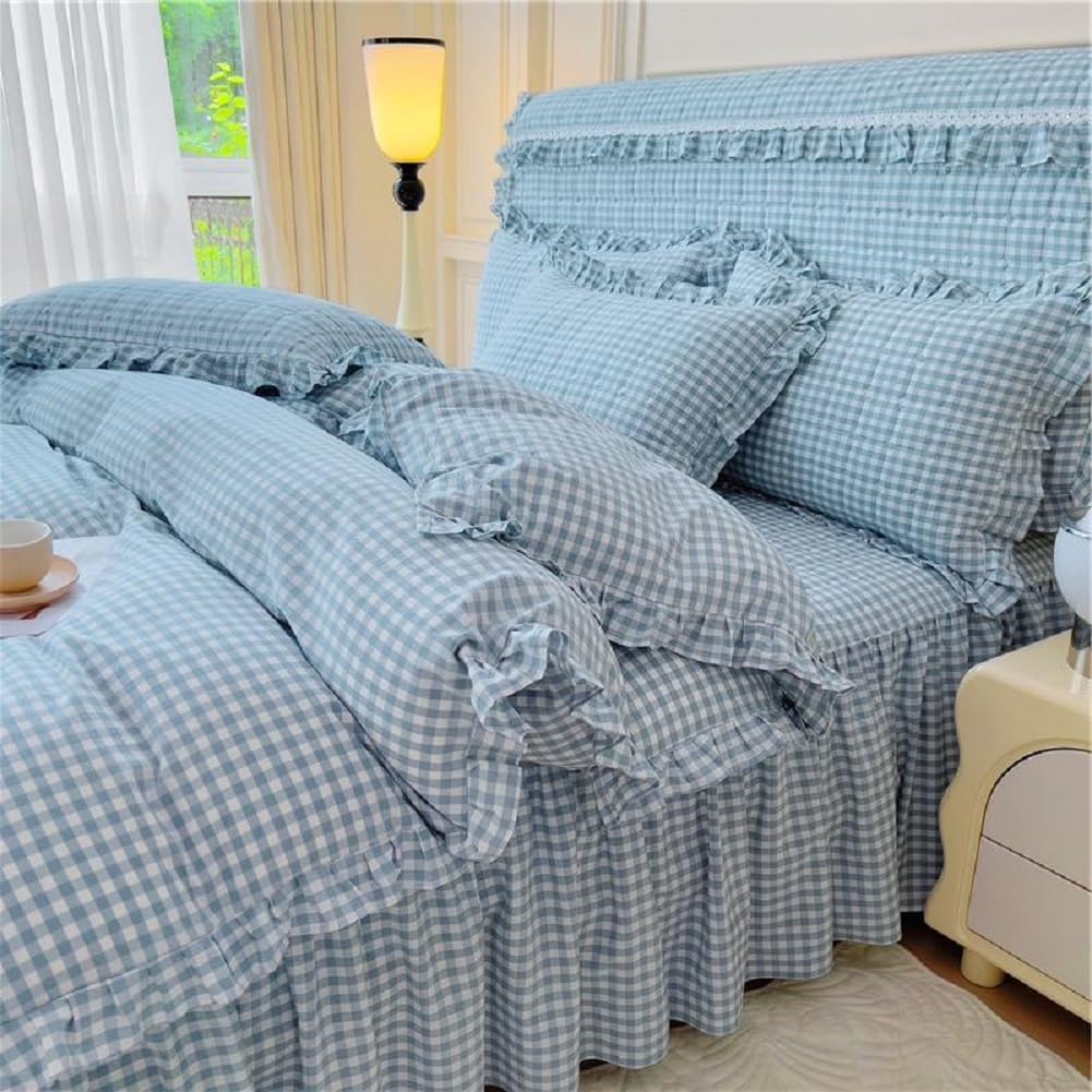LifeTB Queen Comforter Set Tan Gingham Comforter Modern Style Beige Plaid Comforter Set 3 Pieces Fluffy Grid Checkered Comforter with 2 Pillowcases Boho Gingham Bedding Set Queen Size - Image 27