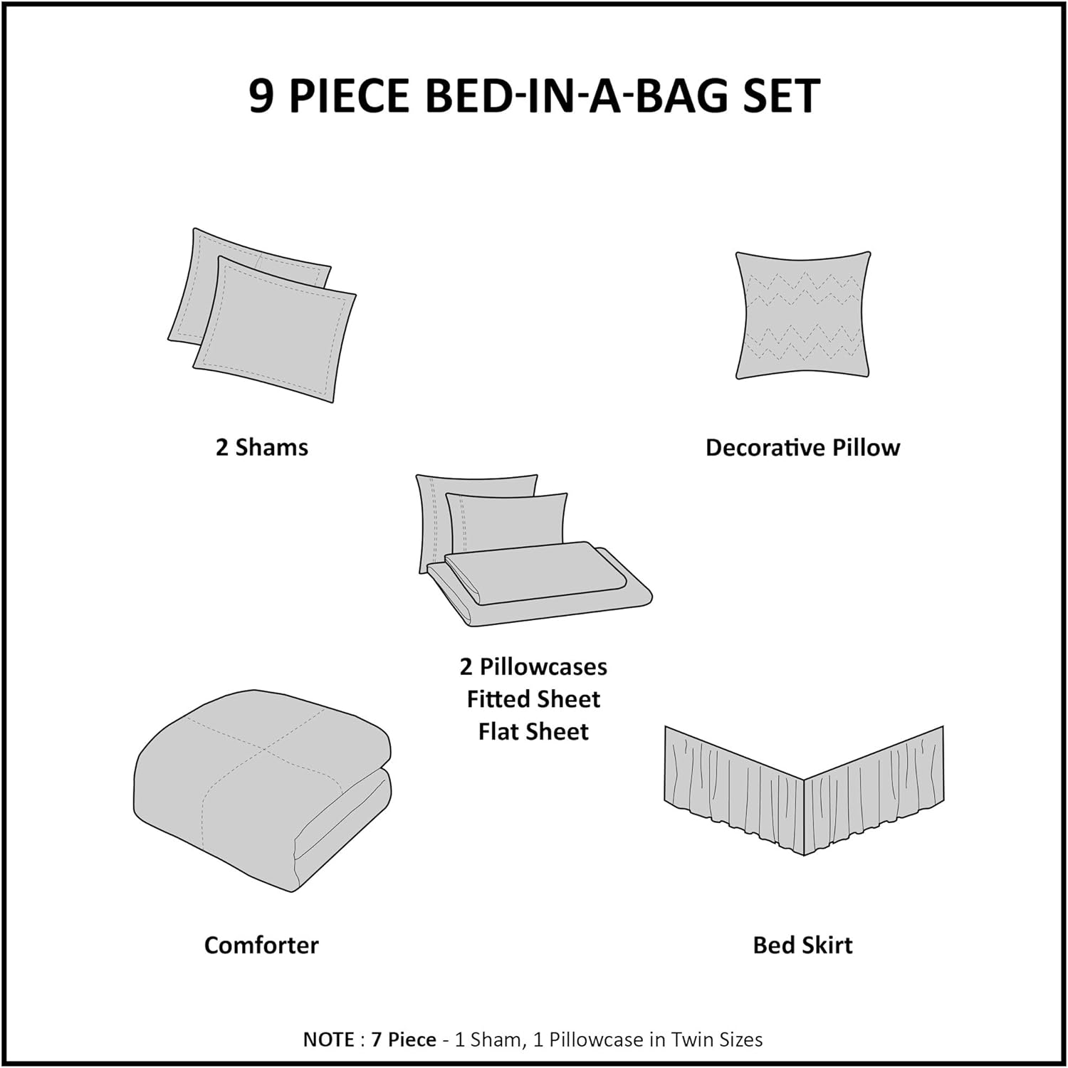 Madison Park Essentials Queen Comforter Set, Bed in a Bag Queen, Watercolor Print Coastal Comforter & Chambray Cotton Sheet Set, All Season Bedding Set, Saben, Aqua Queen (90 in x 90 in) 9 Piece - Image 6