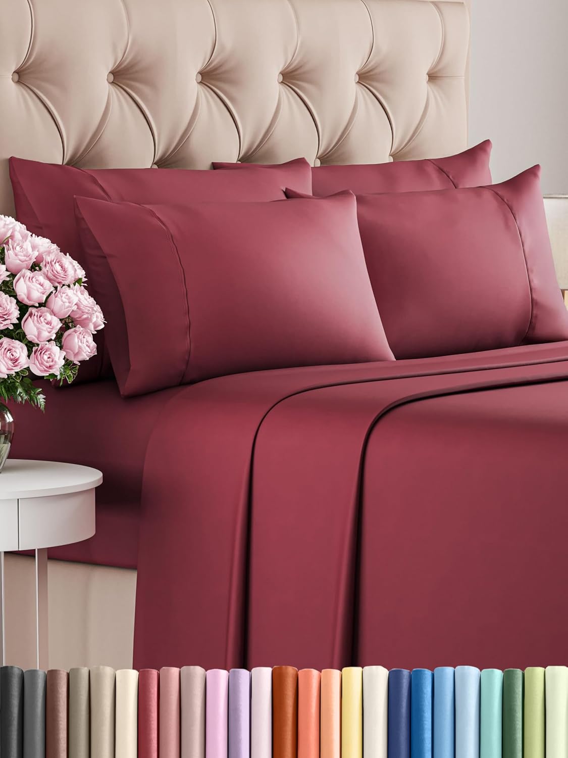 King 6 Piece Sheet Set - Cooling and Breathable Bed Sheets - Hotel Luxury Bed Sheets for Women, Men, Kids & Teens - Bedding with Deep Pockets & Easy Fit - Soft and Wrinkle Free - King Dark Grey Sheets - Image 75