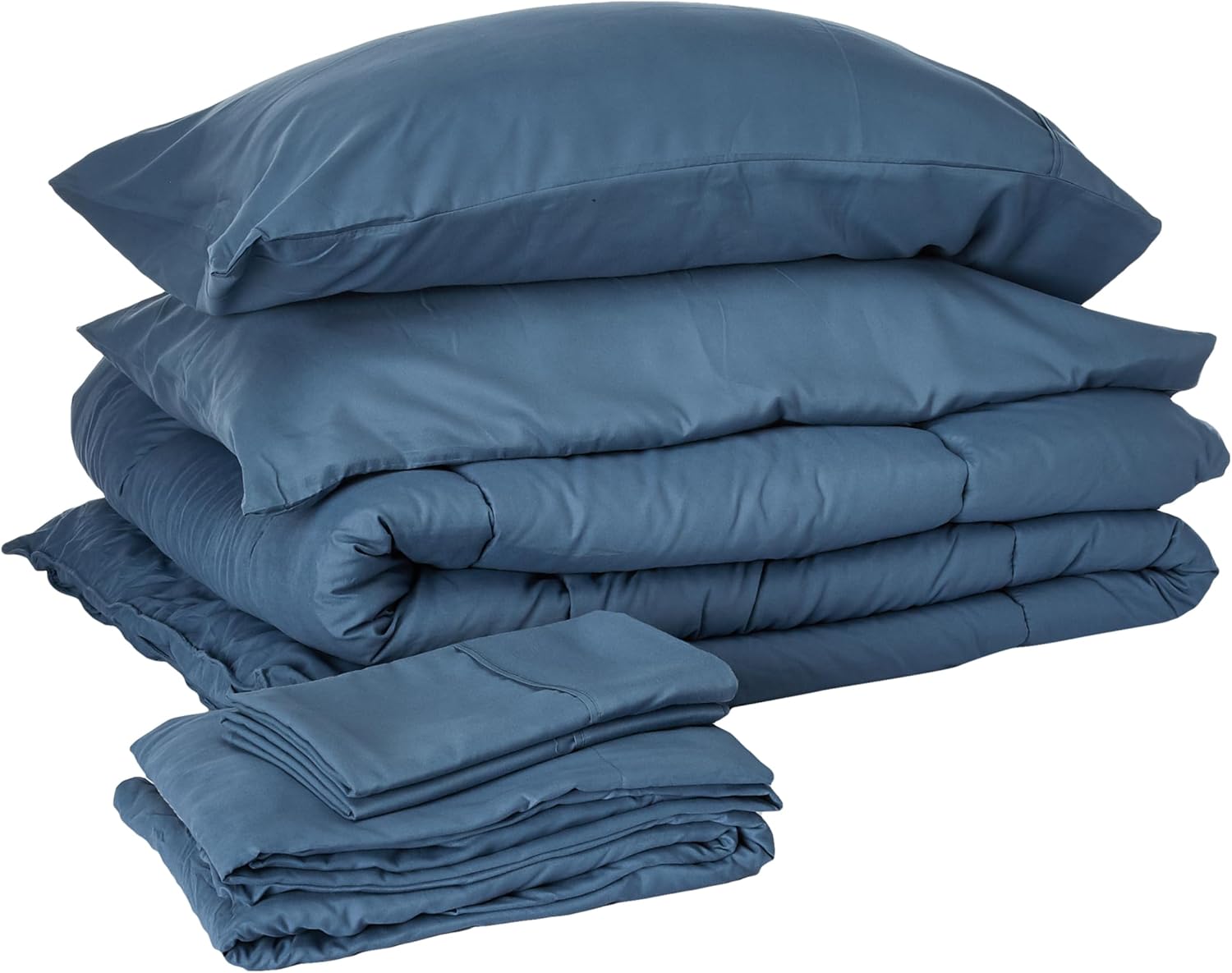 Sweet Home Collection 5 Piece Comforter Set Bag Solid Color All Season Soft Down Alternative Blanket & Luxurious Microfiber Bed Sheets, Black, Twin - Image 48