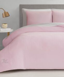 Juicy Couture Marshmallow Pink Velour Full/Queen Comforter Set - 3 Piece Luxury Bedding Ensemble