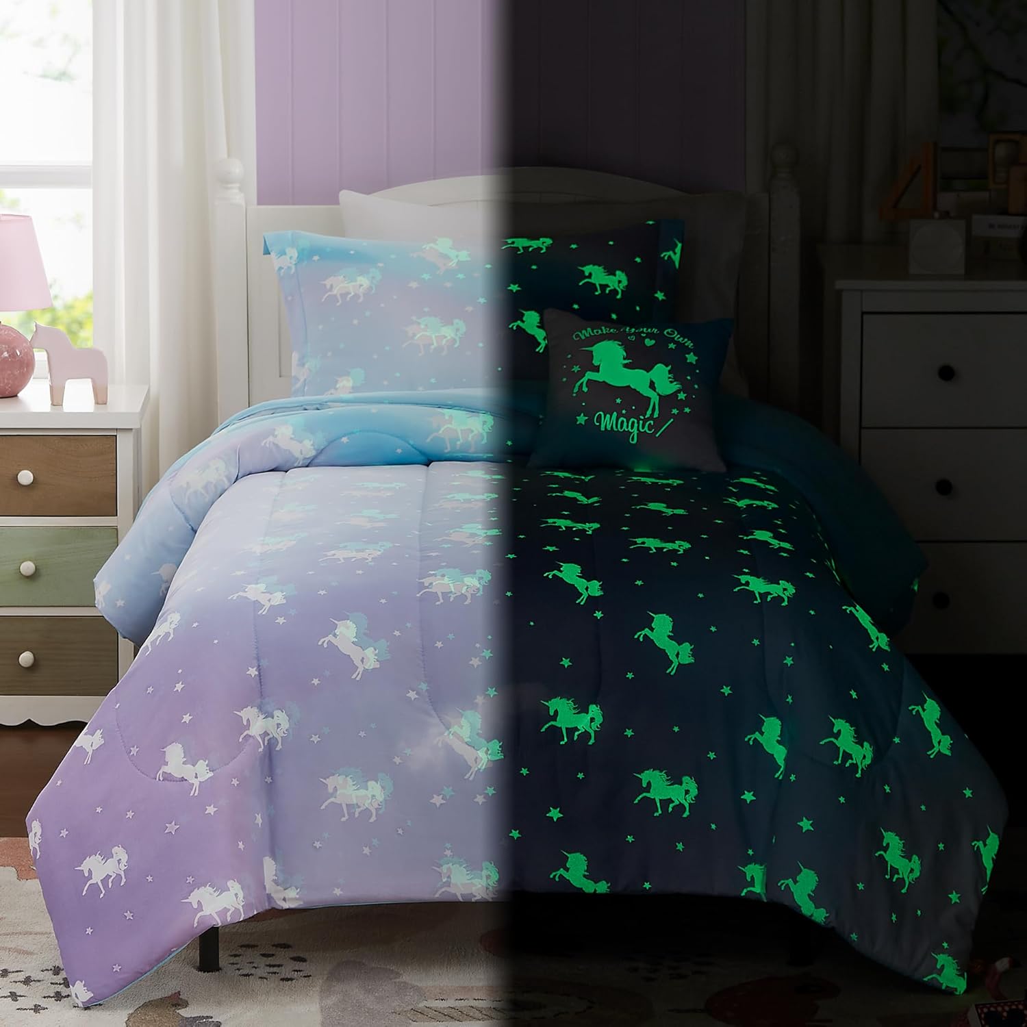 Kids Comforter Set Twin Size for Boys, Glow in The Dark Gamer Bedding Set 1 Comforter, 1 Decor Pillow, 1 Pillow Sham, Twin XL Comforter Set Dorm Bedding - Image 29