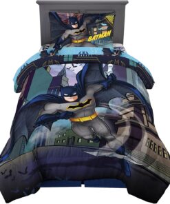 Franco Kids Bedding Super Soft Comforter and Sheet Set, 4 Piece Twin Size, Batman