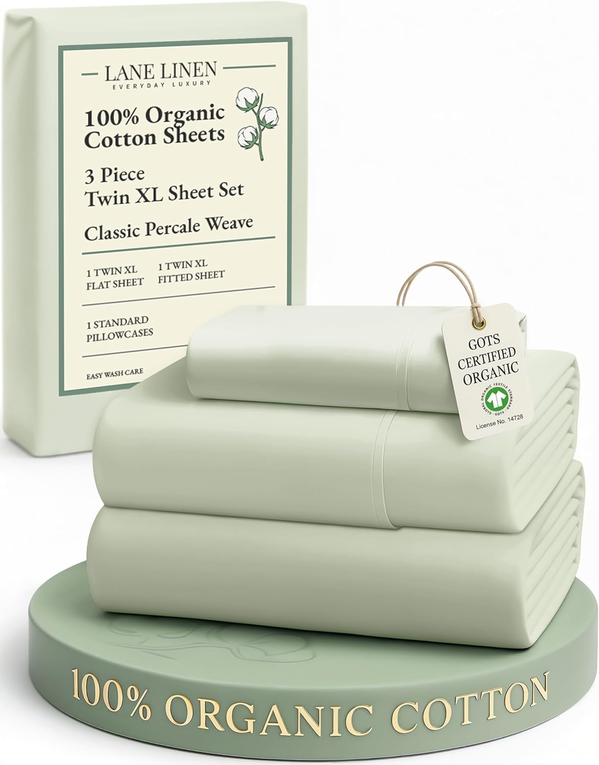 LANE LINEN 100% Organic Cotton King Size Sheets Set, Soft & Comfy All Season Breathable Sheets King Size, Percale Weave Fully Elasticized Eco Friendly Naturally Cooling King White Bed Sheets - Image 37