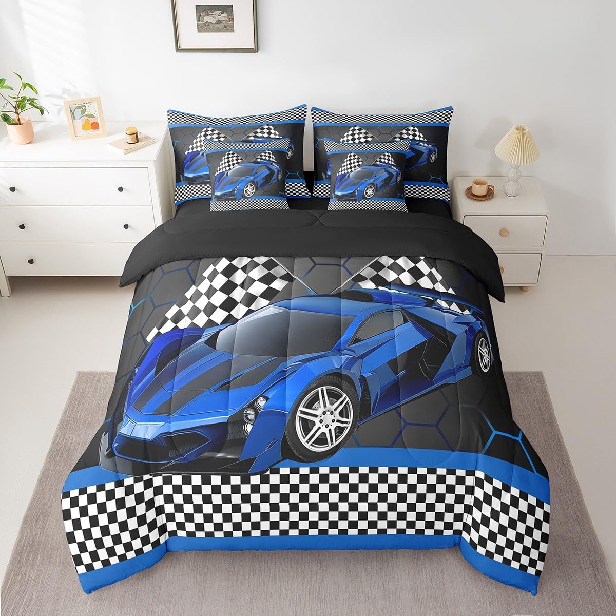 Feelyou Gamer Bedding Set Gamepad Comforter Set with Sheets 7 Piece for Boys Gaming Gifts Bed in a Bag Full Game Controller Red Bed Set with Comforter,Sheets,Cushion Covers - Image 14