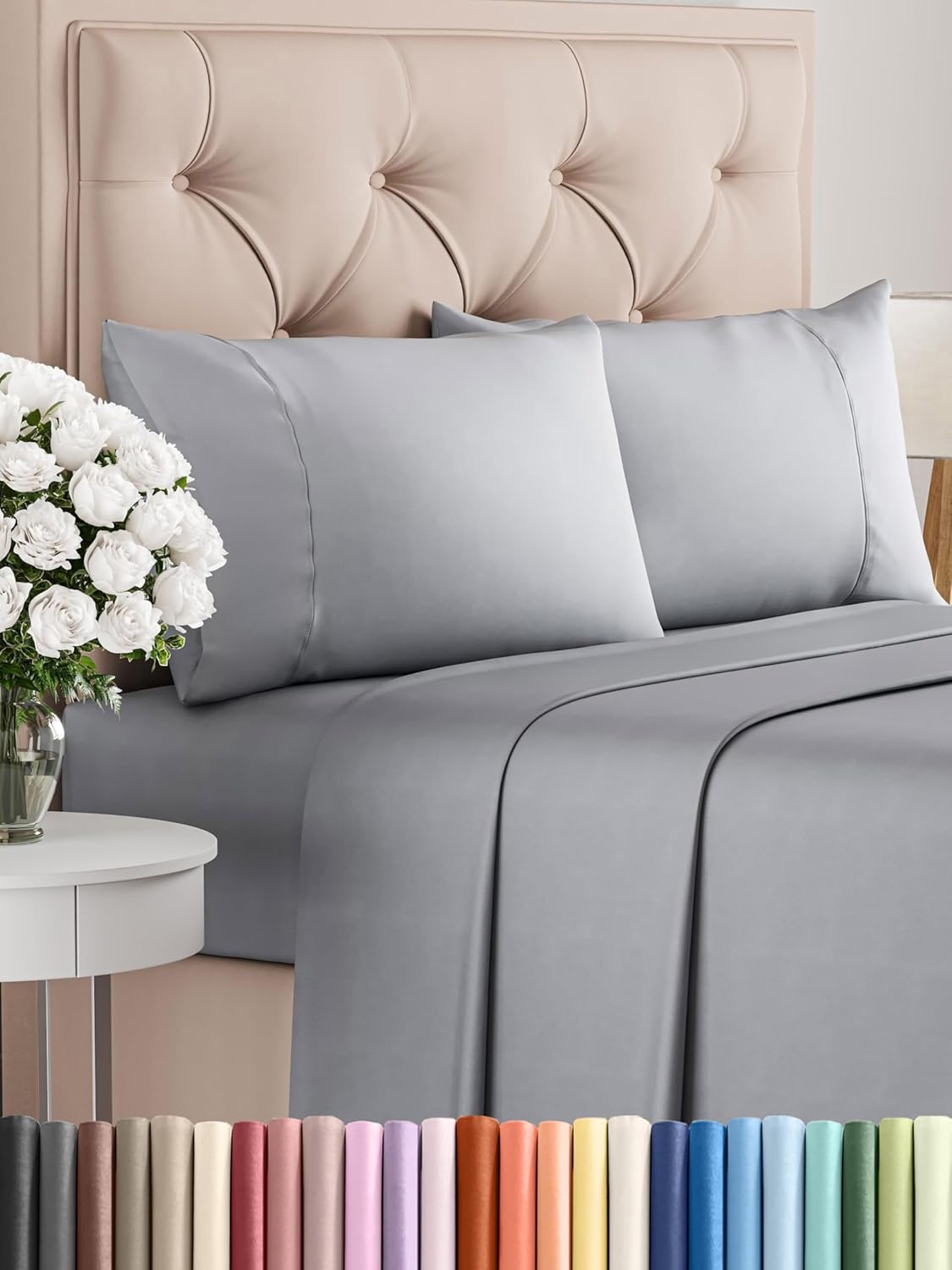 King 6 Piece Sheet Set - Cooling and Breathable Bed Sheets - Hotel Luxury Bed Sheets for Women, Men, Kids & Teens - Bedding with Deep Pockets & Easy Fit - Soft and Wrinkle Free - King Dark Grey Sheets - Image 10