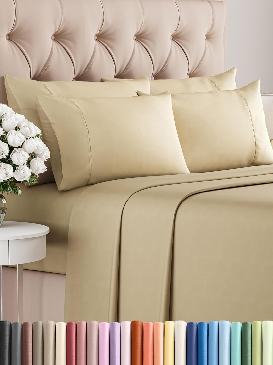 King 6 Piece Sheet Set - Cooling and Breathable Bed Sheets - Hotel Luxury Bed Sheets for Women, Men, Kids & Teens - Bedding with Deep Pockets & Easy Fit - Soft and Wrinkle Free - King Dark Grey Sheets - Image 93