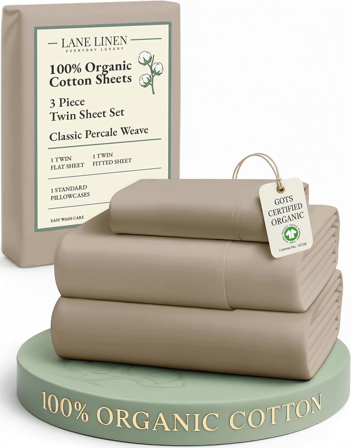 LANE LINEN 100% Organic Cotton King Size Sheets Set, Soft & Comfy All Season Breathable Sheets King Size, Percale Weave Fully Elasticized Eco Friendly Naturally Cooling King White Bed Sheets - Image 13