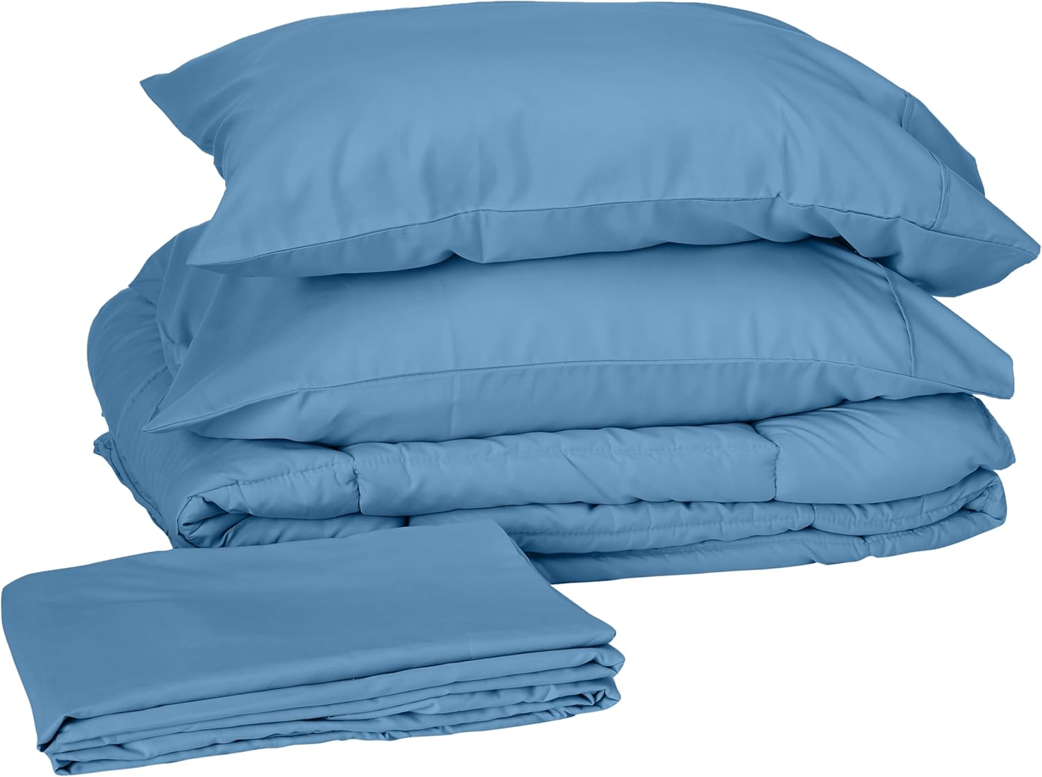 Sweet Home Collection 5 Piece Comforter Set Bag Solid Color All Season Soft Down Alternative Blanket & Luxurious Microfiber Bed Sheets, Black, Twin - Image 47