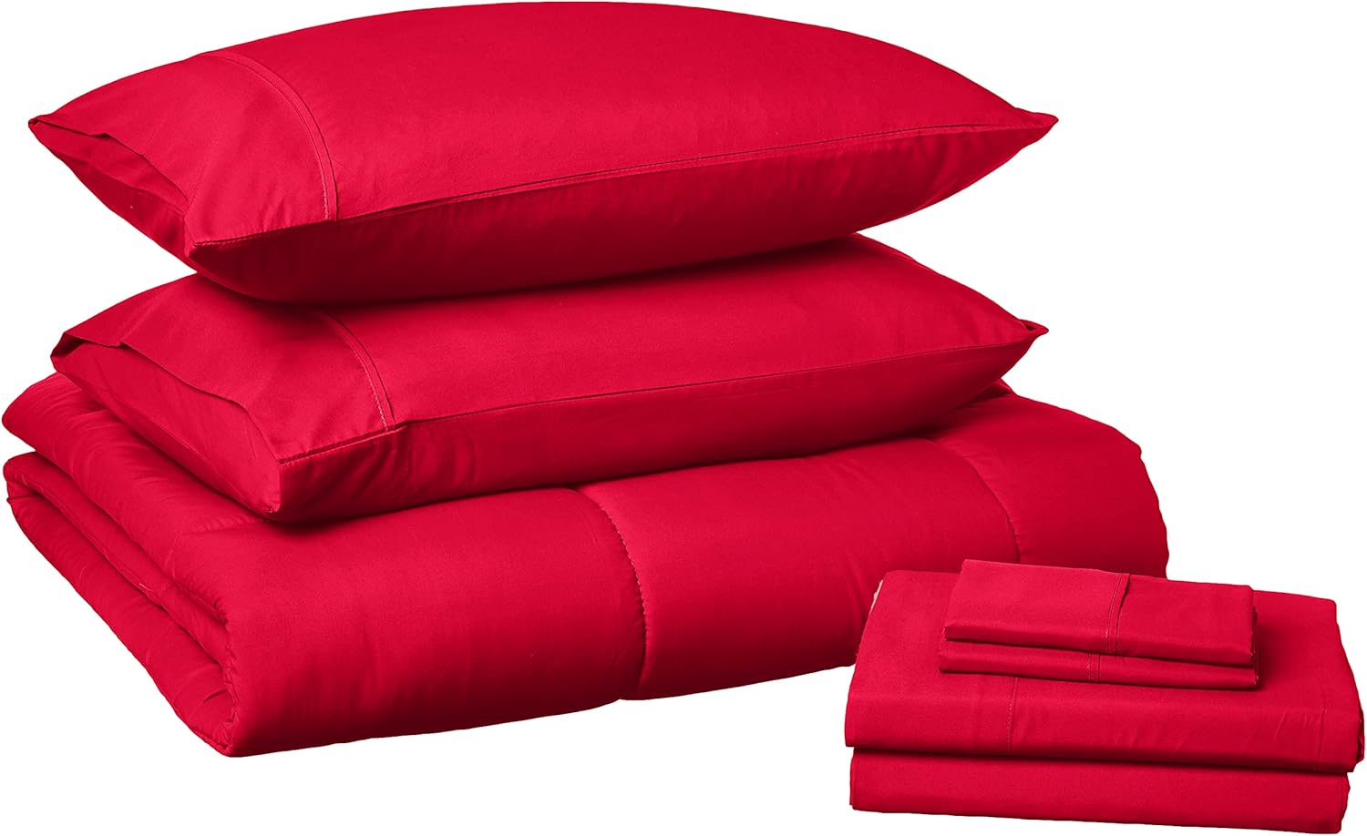 Sweet Home Collection 5 Piece Comforter Set Bag Solid Color All Season Soft Down Alternative Blanket & Luxurious Microfiber Bed Sheets, Black, Twin - Image 97