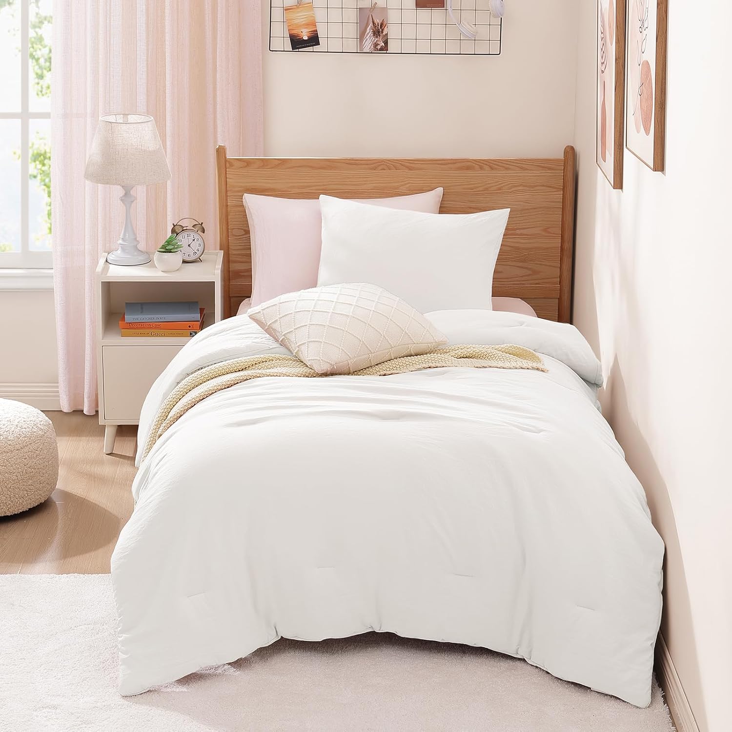 WRENSONGE King Size Comforter Set - 3 Pieces Olive Green Comforter Prewashed Soft Lightweight for All Seasons,Fluffy Down Alternative Comforter King Size with 2 Pillow Shams - Image 9