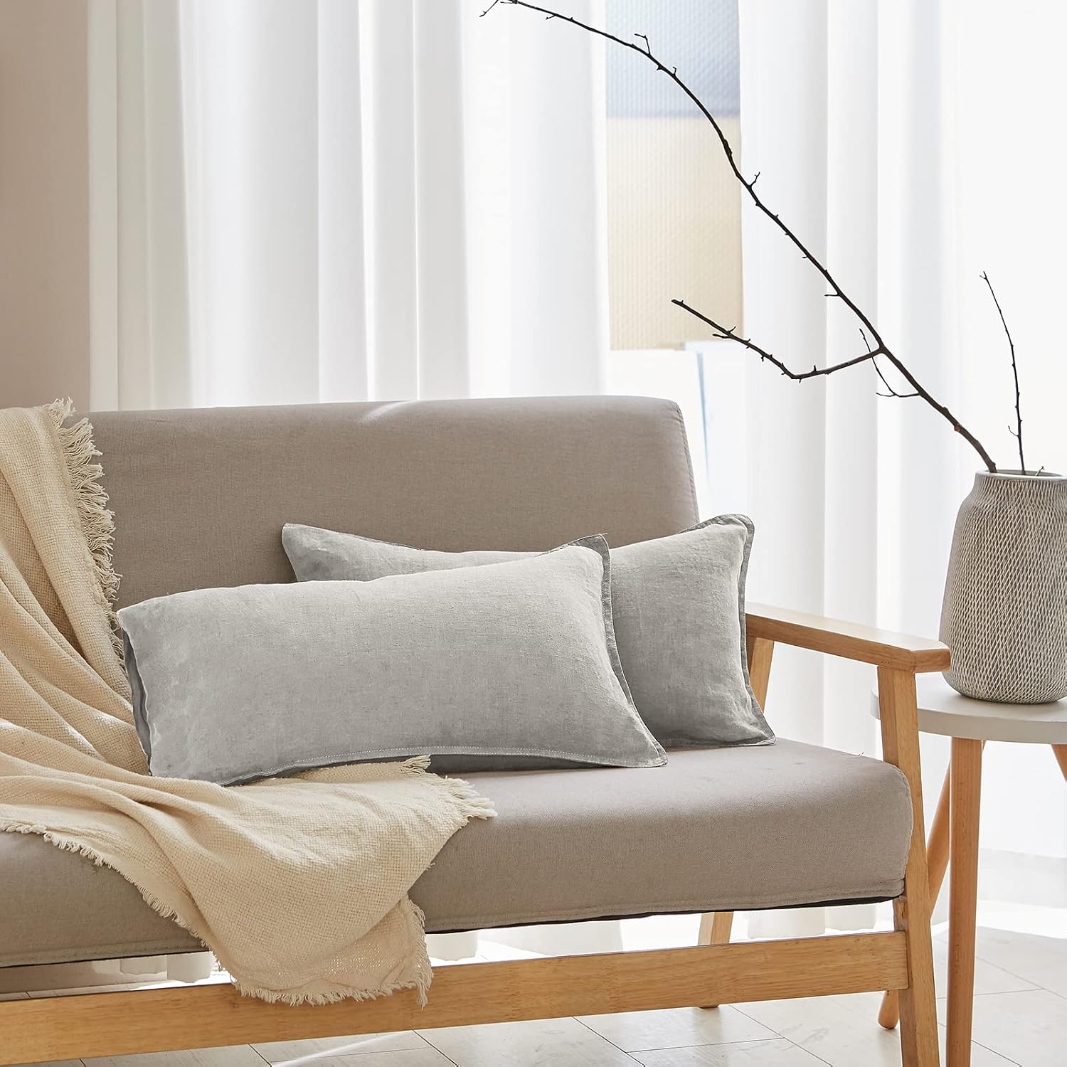 Simple&Opulence 100% Linen Duvet Cover Set with Embroidery Washed - 3 Pieces (1 Duvet Cover with 2 Pillow Shams) with Button Closure Soft Breathable Farmhouse - Linen, King Size - Image 26