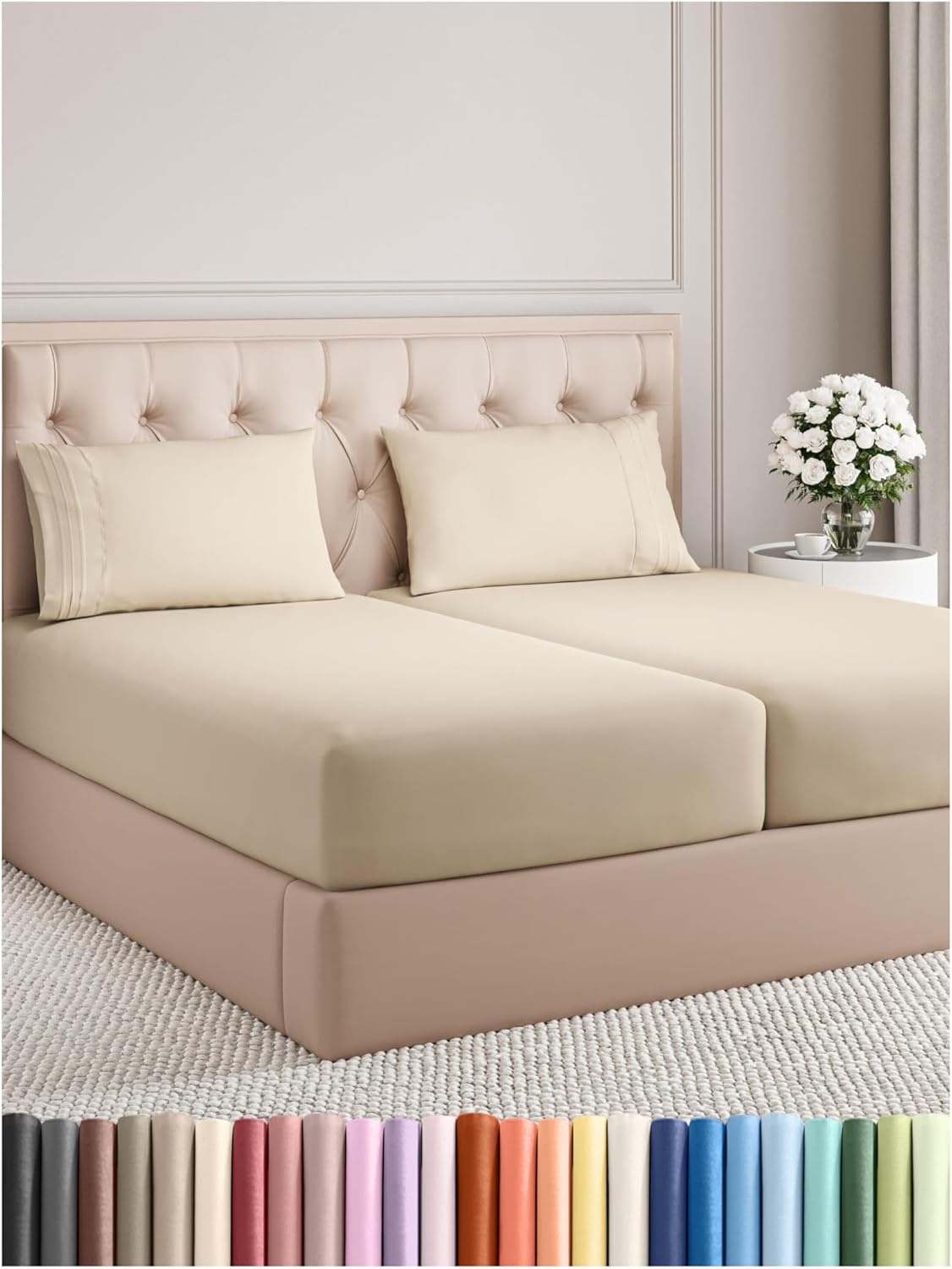 Queen Size 4 Piece Sheet Set - Comfy Breathable & Cooling Bed Sheets Set - Hotel Luxury Bedding for Women, Men, Kids, Teens, Boys & Girls - Deep Pockets, Soft and Wrinkle Free - Oeko-Tex - Sage Green - Image 118