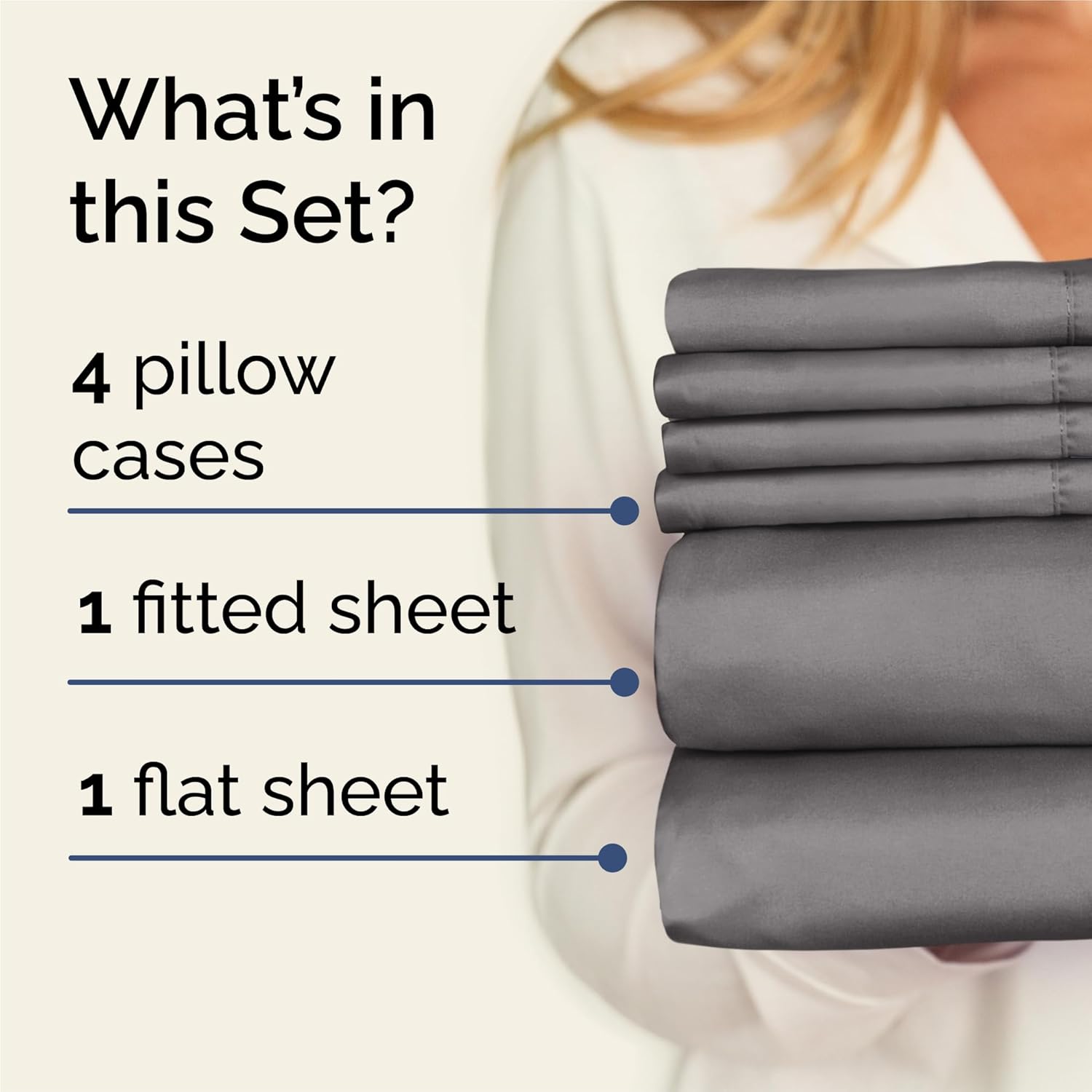 King 6 Piece Sheet Set - Cooling and Breathable Bed Sheets - Hotel Luxury Bed Sheets for Women, Men, Kids & Teens - Bedding with Deep Pockets & Easy Fit - Soft and Wrinkle Free - King Dark Grey Sheets - Image 2