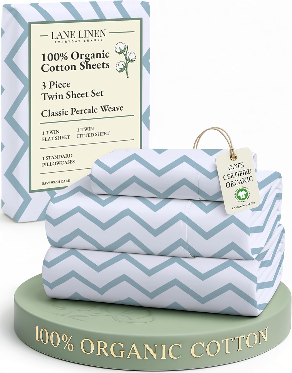 LANE LINEN 100% Organic Cotton King Size Sheets Set, Soft & Comfy All Season Breathable Sheets King Size, Percale Weave Fully Elasticized Eco Friendly Naturally Cooling King White Bed Sheets - Image 21