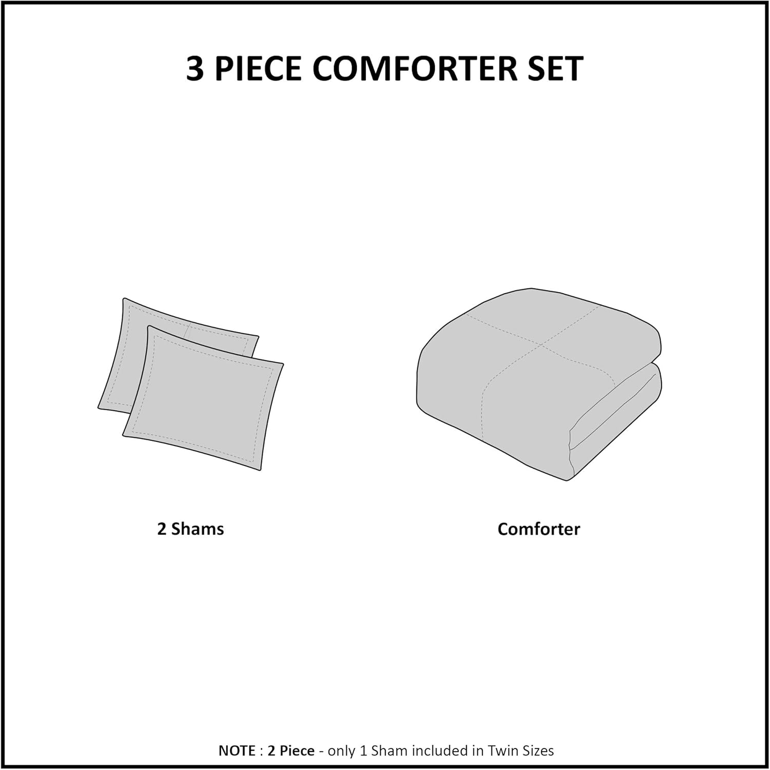 Madison Park Essentials Parkston Plaid Comforter, Matching Sham, 3M Scotchguard Stain Release Cover, Hypoallergenic All Season Bedding-Set, Full/Queen, Grey, 3 Piece - Image 6