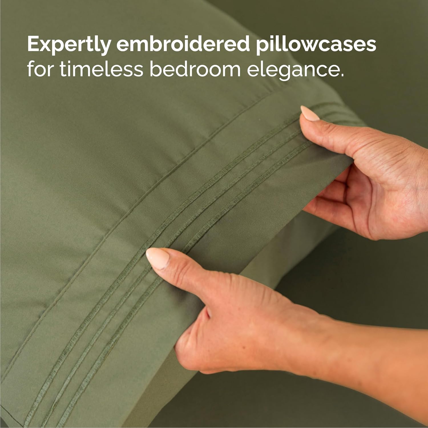 Queen Size 4 Piece Sheet Set - Comfy Breathable & Cooling Bed Sheets Set - Hotel Luxury Bedding for Women, Men, Kids, Teens, Boys & Girls - Deep Pockets, Soft and Wrinkle Free - Oeko-Tex - Sage Green - Image 6