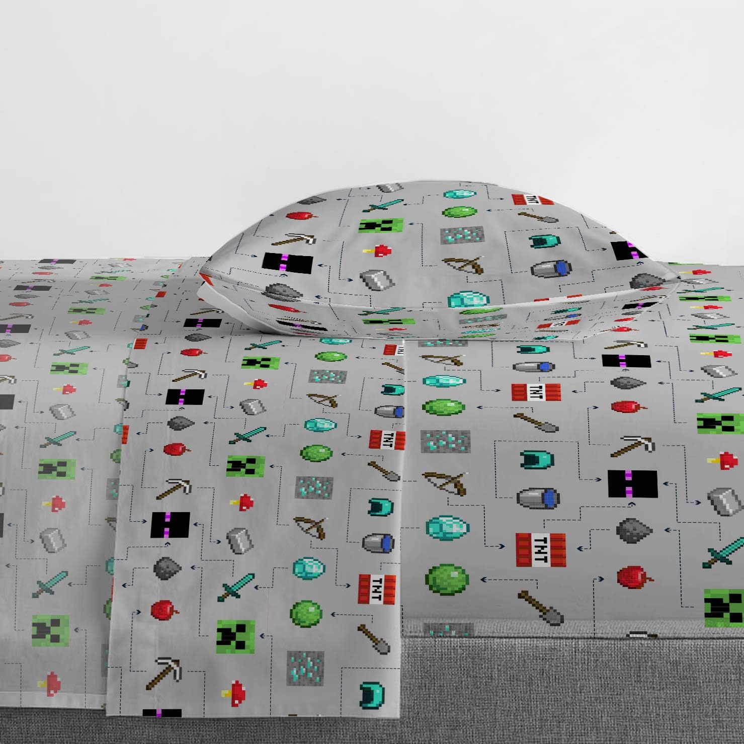 Jay Franco Minecraft Monster Hunters 4 Piece Twin Bed Set - Includes Reversible Comforter & Sheet Set - Bedding Features Creeper - Super Soft Fade Resistant Microfiber (Official Minecraft Product) - Image 5