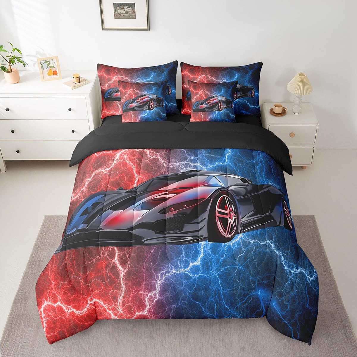 Feelyou Gamer Bedding Set Gamepad Comforter Set with Sheets 7 Piece for Boys Gaming Gifts Bed in a Bag Full Game Controller Red Bed Set with Comforter,Sheets,Cushion Covers - Image 32