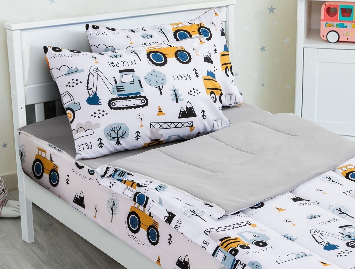 Meeting Story 3pcs Kids Comforter Sets Zipper Bedding Set for Girls,Twin Kid Bedding Set Rainbow Comforter Flower Bedding for Kid,All in one Zipper Bedding(Beige,Twin) - Image 22