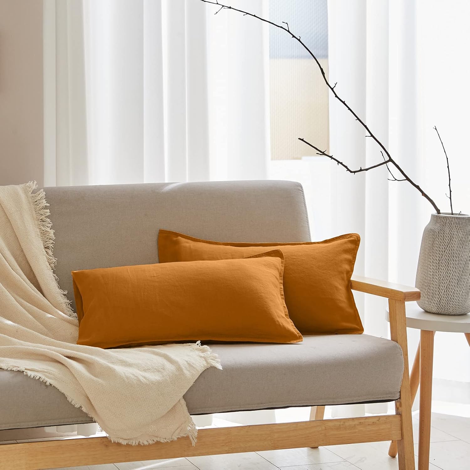 Simple&Opulence 100% Linen Duvet Cover Set with Embroidery Washed - 3 Pieces (1 Duvet Cover with 2 Pillow Shams) with Button Closure Soft Breathable Farmhouse - Linen, King Size - Image 30