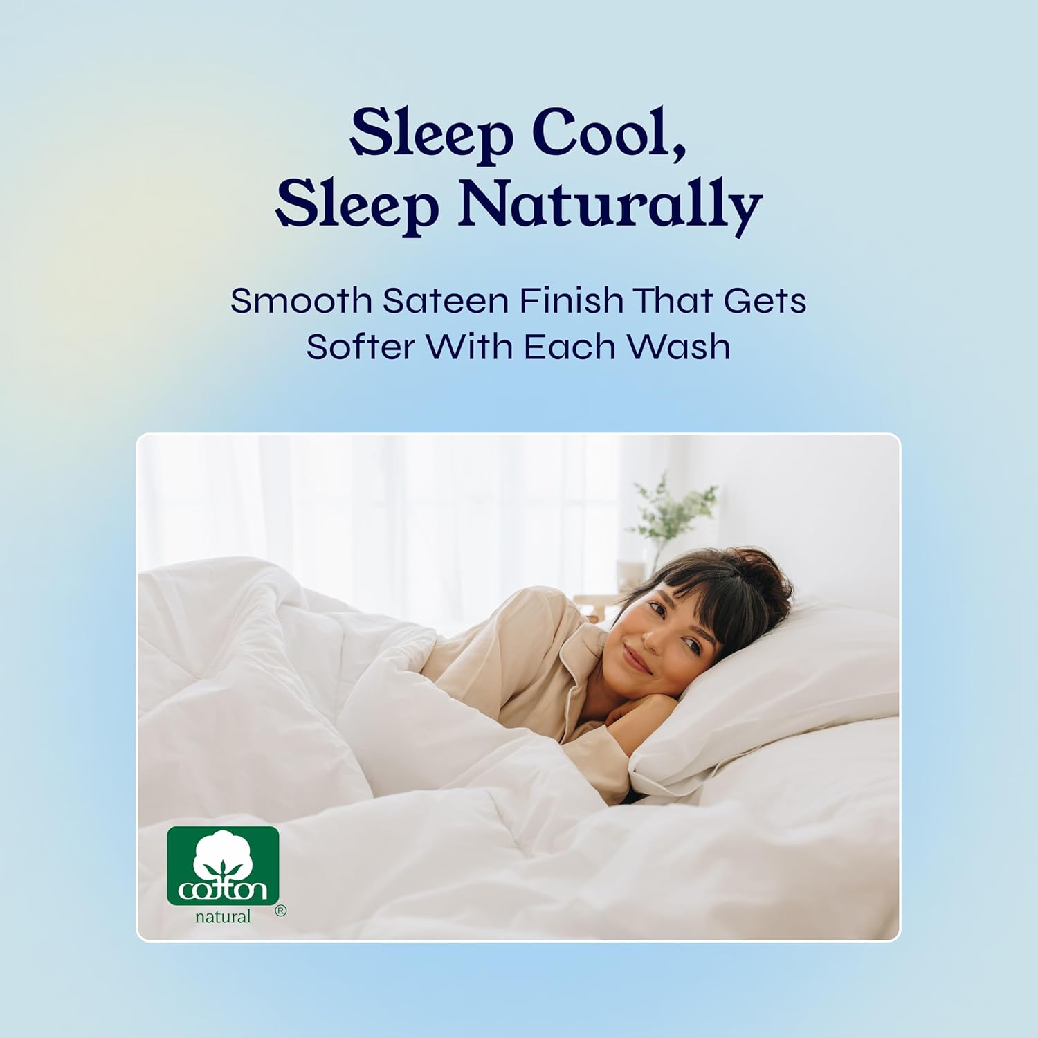 California Design Den King Size Sheets Set - Soft 400 Thread Count Sateen, Natural 100% Cotton Sheets King Size, Deep Pockets with All Around Elastic for a Snug Fit, Cool & Durable Bedding - White - Image 2