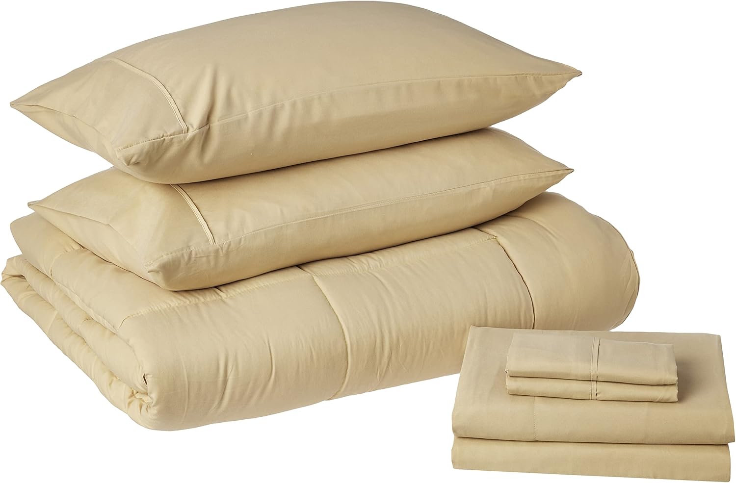 Sweet Home Collection 5 Piece Comforter Set Bag Solid Color All Season Soft Down Alternative Blanket & Luxurious Microfiber Bed Sheets, Black, Twin - Image 42