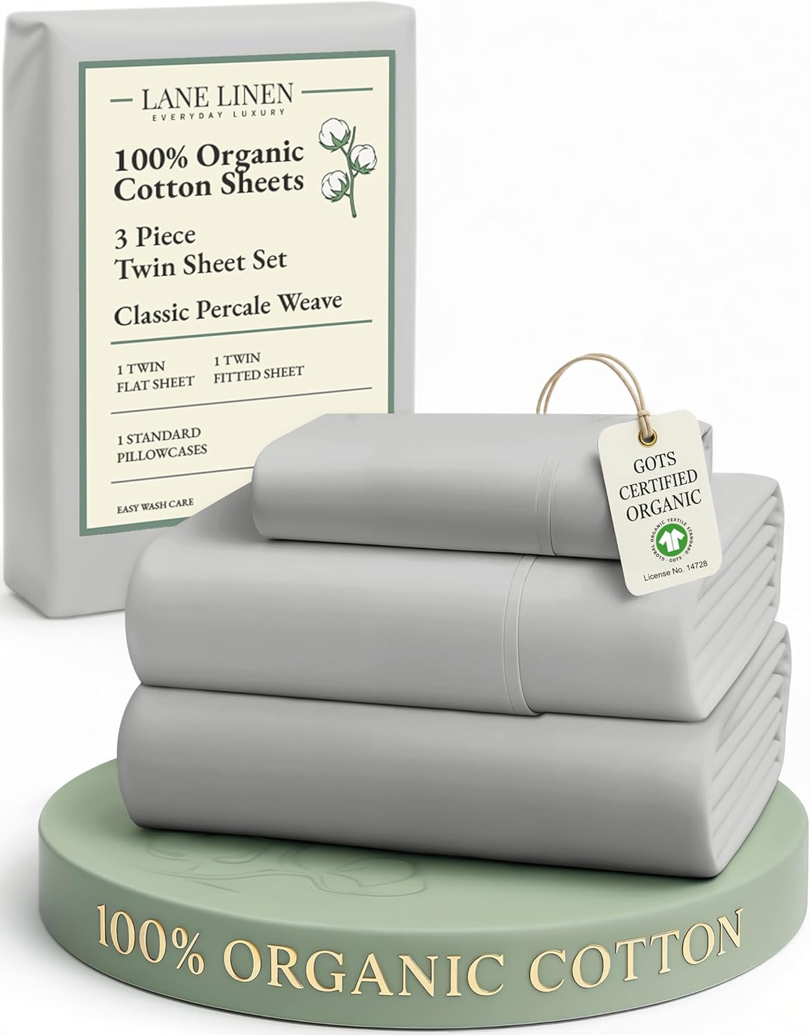 LANE LINEN 100% Organic Cotton King Size Sheets Set, Soft & Comfy All Season Breathable Sheets King Size, Percale Weave Fully Elasticized Eco Friendly Naturally Cooling King White Bed Sheets - Image 12