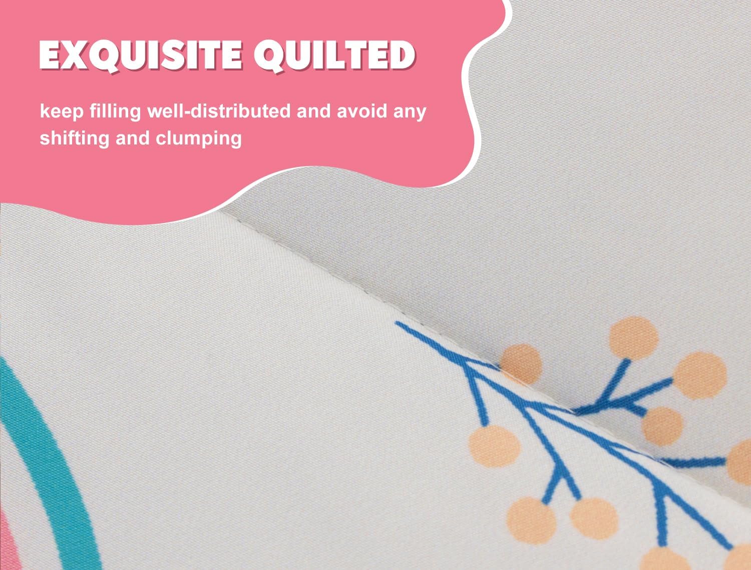 Meeting Story 3pcs Kids Comforter Sets Zipper Bedding Set for Girls,Twin Kid Bedding Set Rainbow Comforter Flower Bedding for Kid,All in one Zipper Bedding(Beige,Twin) - Image 6