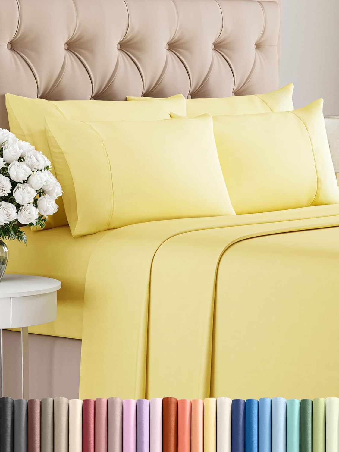 King 6 Piece Sheet Set - Cooling and Breathable Bed Sheets - Hotel Luxury Bed Sheets for Women, Men, Kids & Teens - Bedding with Deep Pockets & Easy Fit - Soft and Wrinkle Free - King Dark Grey Sheets - Image 87