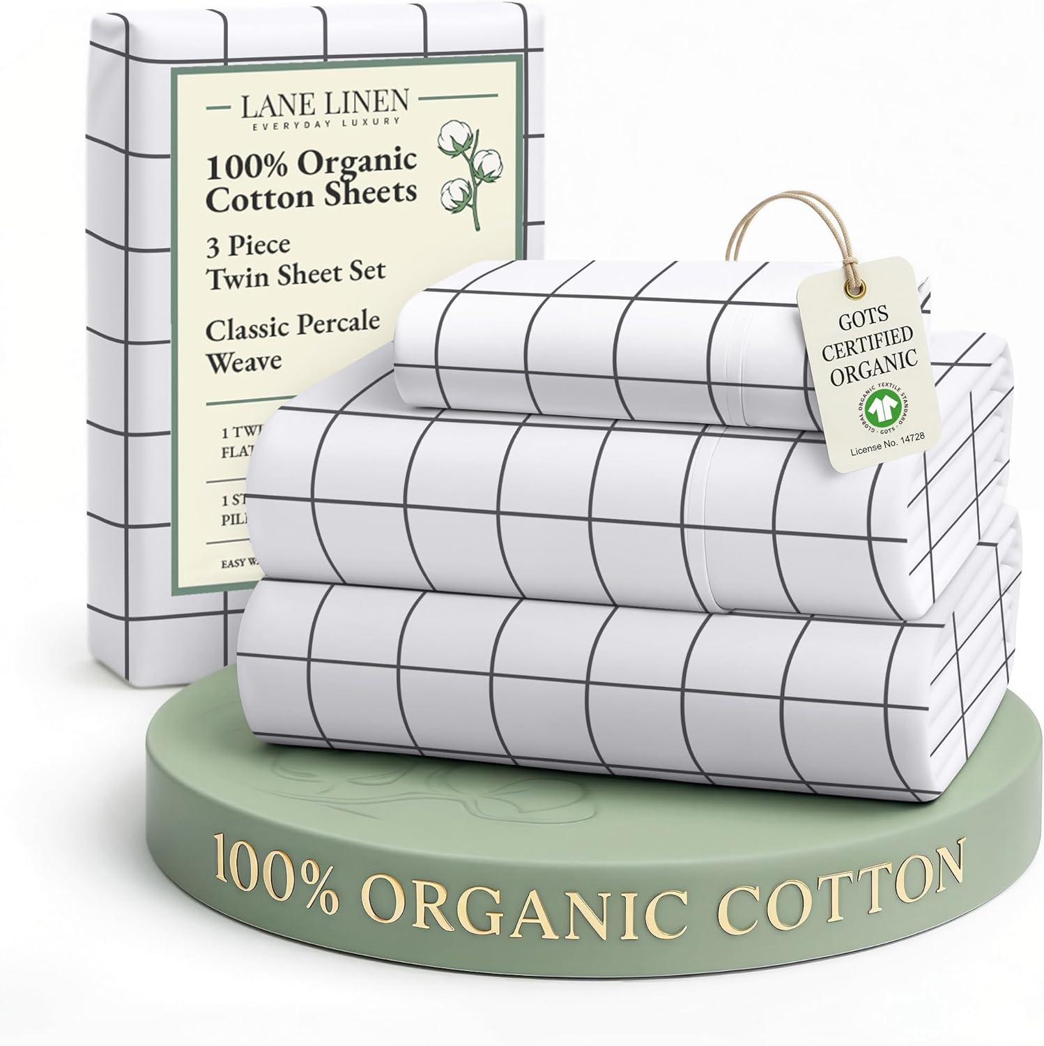 LANE LINEN 100% Organic Cotton King Size Sheets Set, Soft & Comfy All Season Breathable Sheets King Size, Percale Weave Fully Elasticized Eco Friendly Naturally Cooling King White Bed Sheets - Image 24