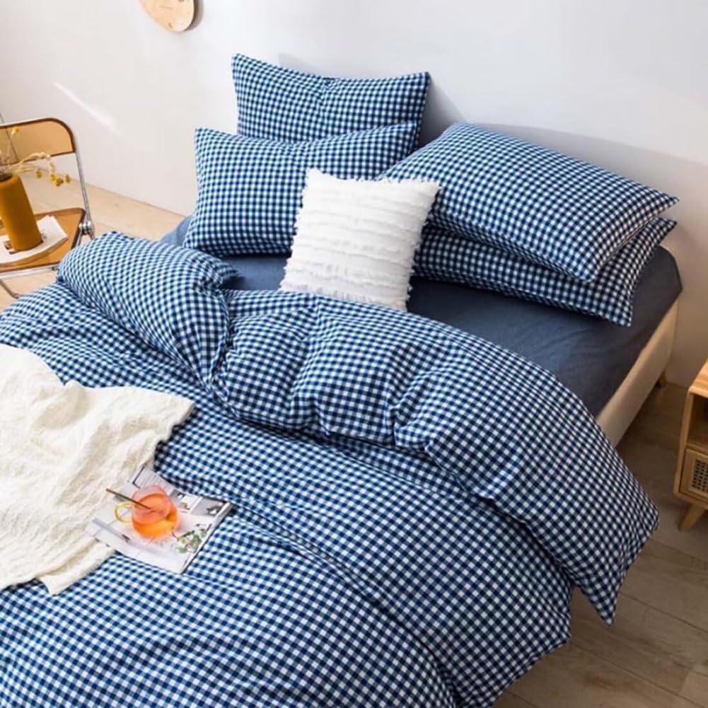 LifeTB Queen Comforter Set Tan Gingham Comforter Modern Style Beige Plaid Comforter Set 3 Pieces Fluffy Grid Checkered Comforter with 2 Pillowcases Boho Gingham Bedding Set Queen Size - Image 22