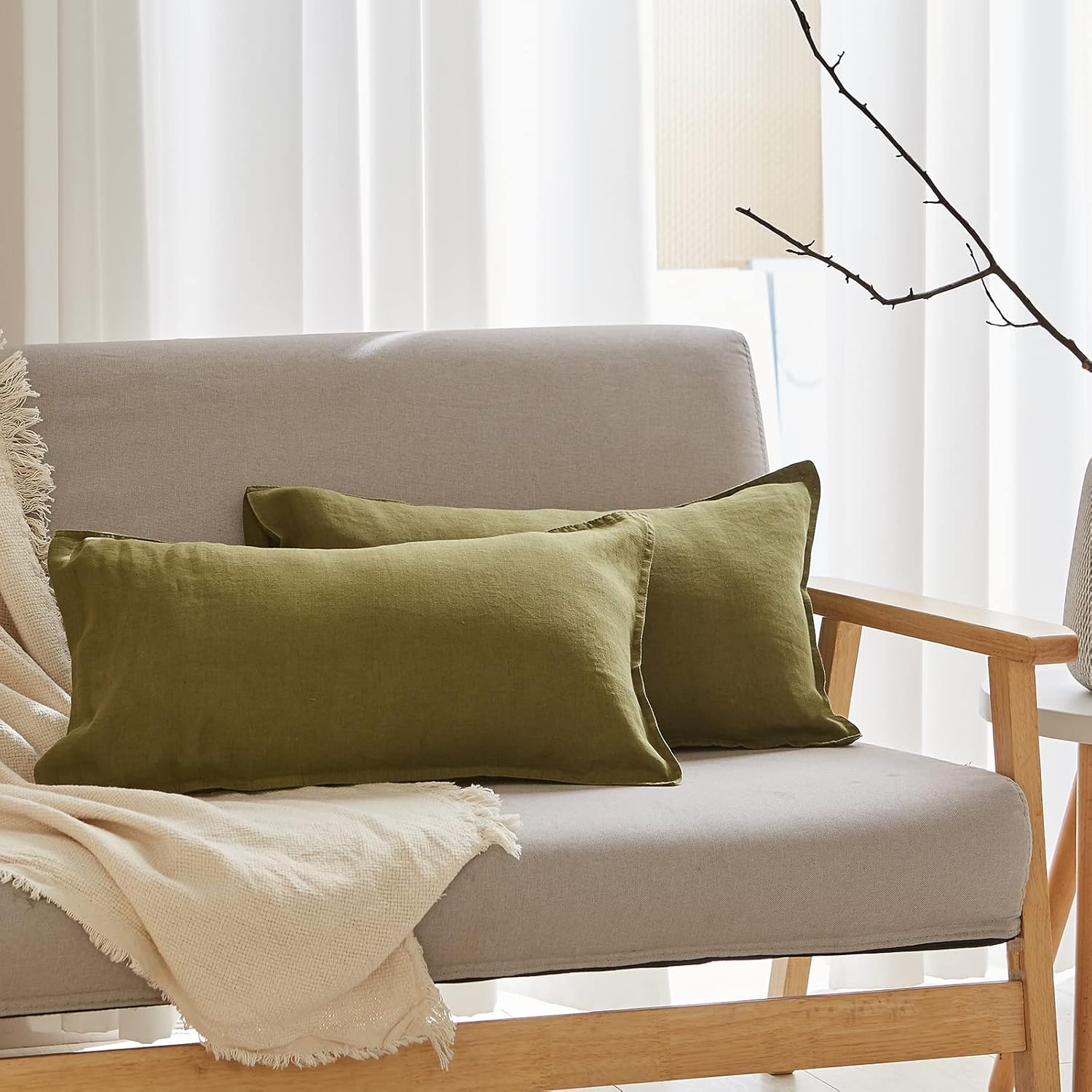 Simple&Opulence 100% Linen Duvet Cover Set with Embroidery Washed - 3 Pieces (1 Duvet Cover with 2 Pillow Shams) with Button Closure Soft Breathable Farmhouse - Linen, King Size - Image 28