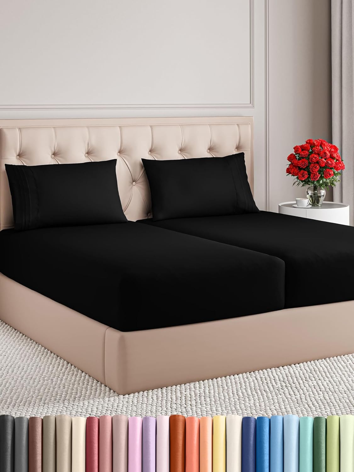 King Size 4 Piece Sheet Set - Comfy Breathable & Cooling Bed Sheets Set - Hotel Luxury Bedding for Women, Men, Kids, Teens, Boys & Girls - Deep Pockets, Soft and Wrinkle Free - Oeko-Tex - French Grey - Image 130