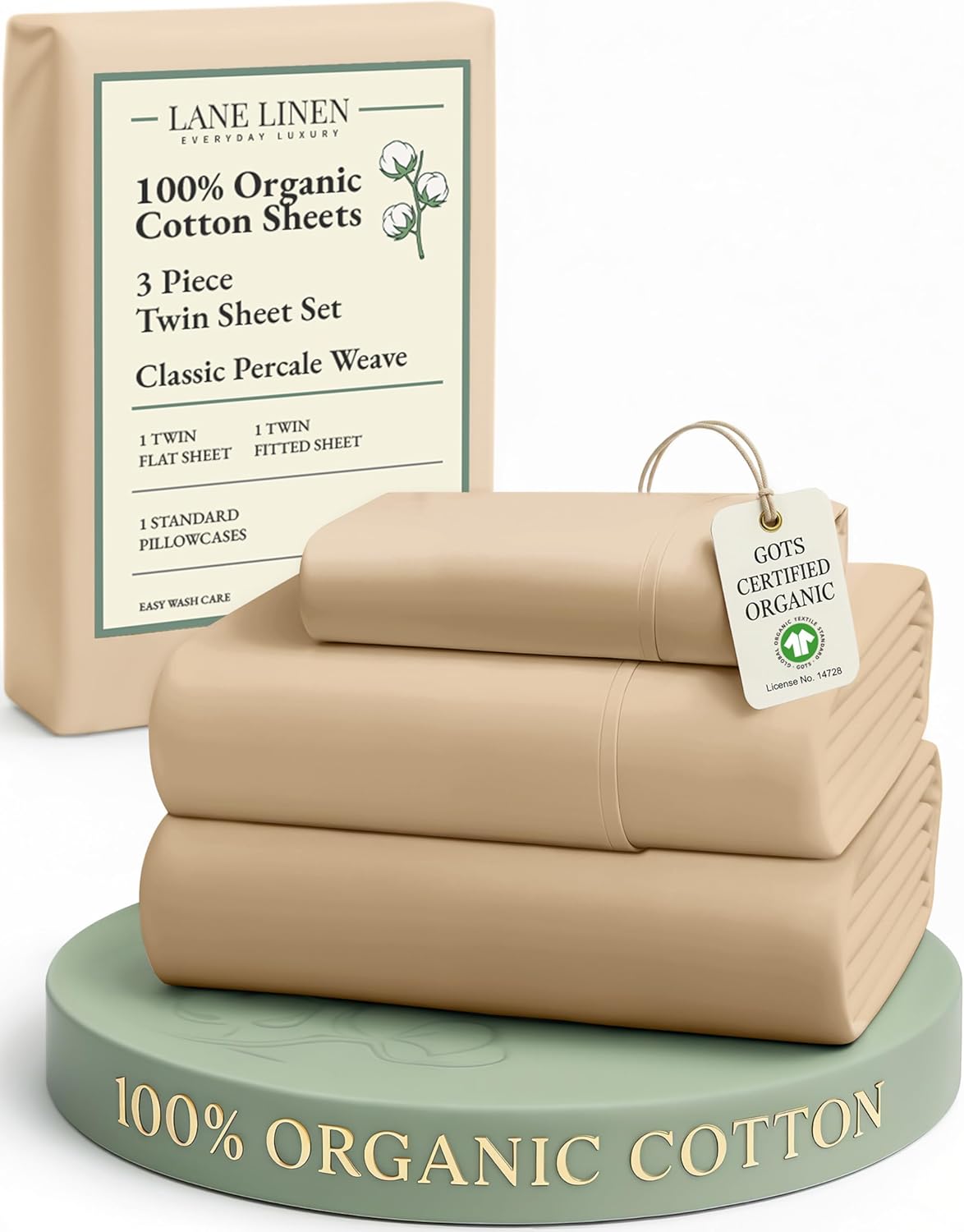 LANE LINEN 100% Organic Cotton King Size Sheets Set, Soft & Comfy All Season Breathable Sheets King Size, Percale Weave Fully Elasticized Eco Friendly Naturally Cooling King White Bed Sheets - Image 16