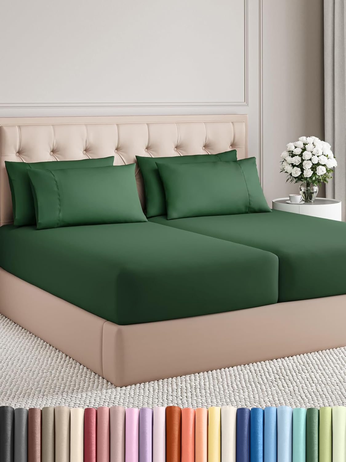 King 6 Piece Sheet Set - Cooling and Breathable Bed Sheets - Hotel Luxury Bed Sheets for Women, Men, Kids & Teens - Bedding with Deep Pockets & Easy Fit - Soft and Wrinkle Free - King Dark Grey Sheets - Image 130