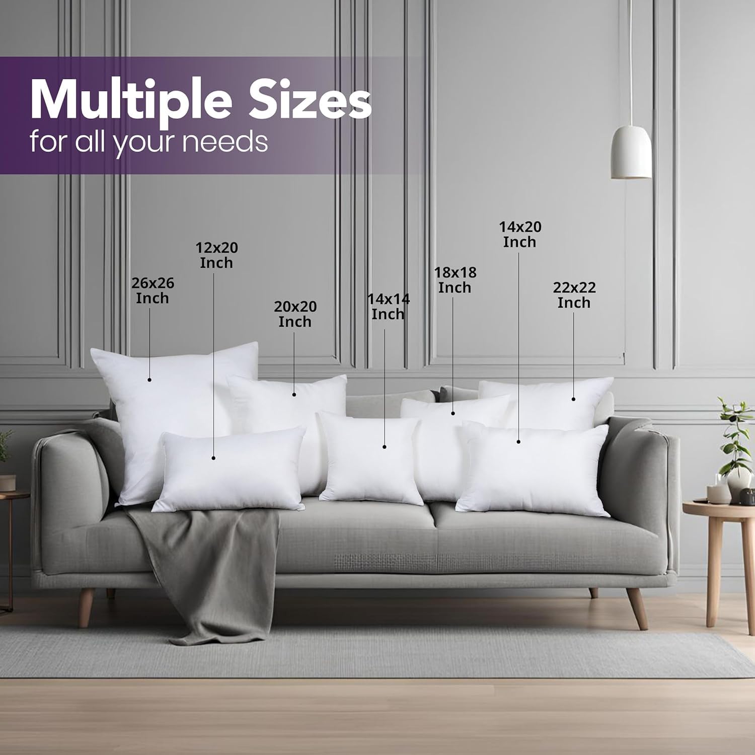 Utopia Bedding Throw Pillows (Pack of 2, White), 12 x 20 Inches Indoor Decorative Pillow Insert for Sofa, Bed and Couch - Image 6