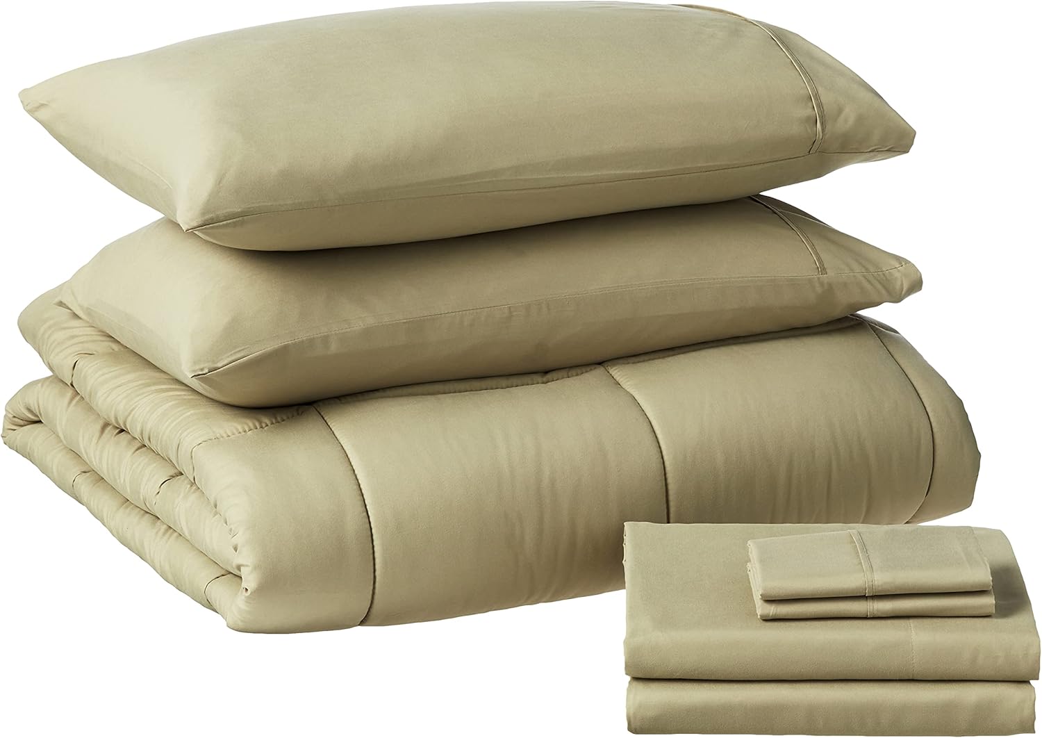 Sweet Home Collection 5 Piece Comforter Set Bag Solid Color All Season Soft Down Alternative Blanket & Luxurious Microfiber Bed Sheets, Black, Twin - Image 105