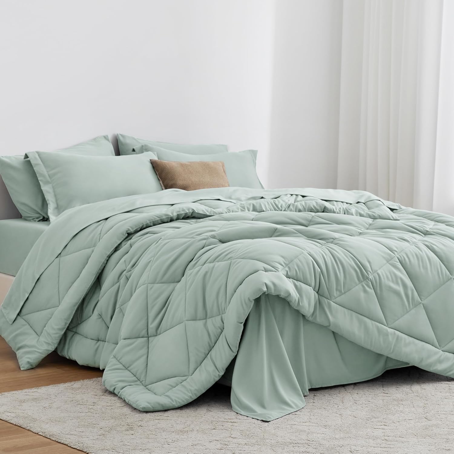 Love's cabin Twin Comforter Set Black, 5 Pieces Twin Bed in a Bag, All Season Twin Bedding Sets with 1 Comforter, 1 Flat Sheet, 1 Fitted Sheet, 1 Pillowcase and 1 Pillow Sham - Image 7