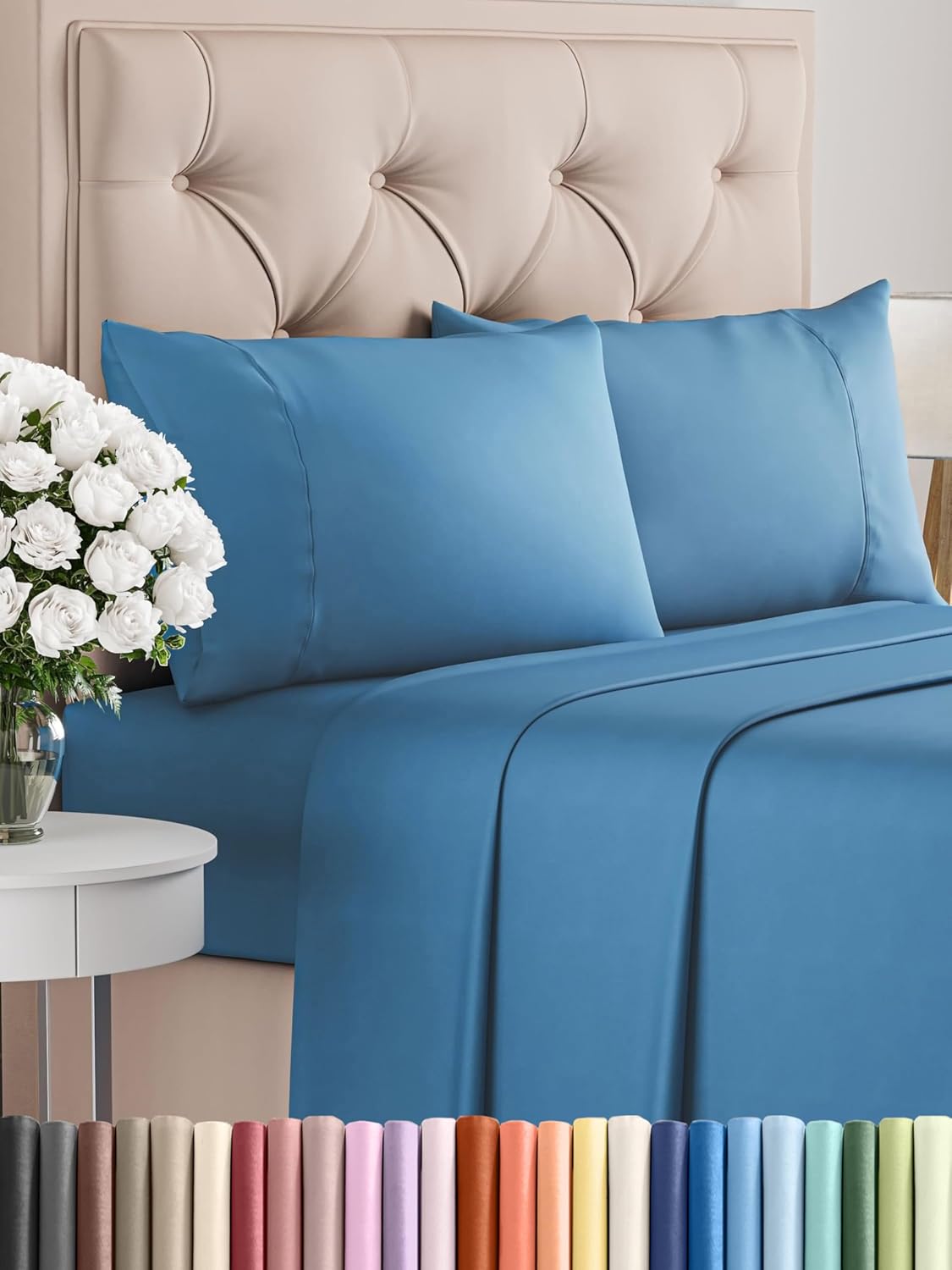 King 6 Piece Sheet Set - Cooling and Breathable Bed Sheets - Hotel Luxury Bed Sheets for Women, Men, Kids & Teens - Bedding with Deep Pockets & Easy Fit - Soft and Wrinkle Free - King Dark Grey Sheets - Image 23