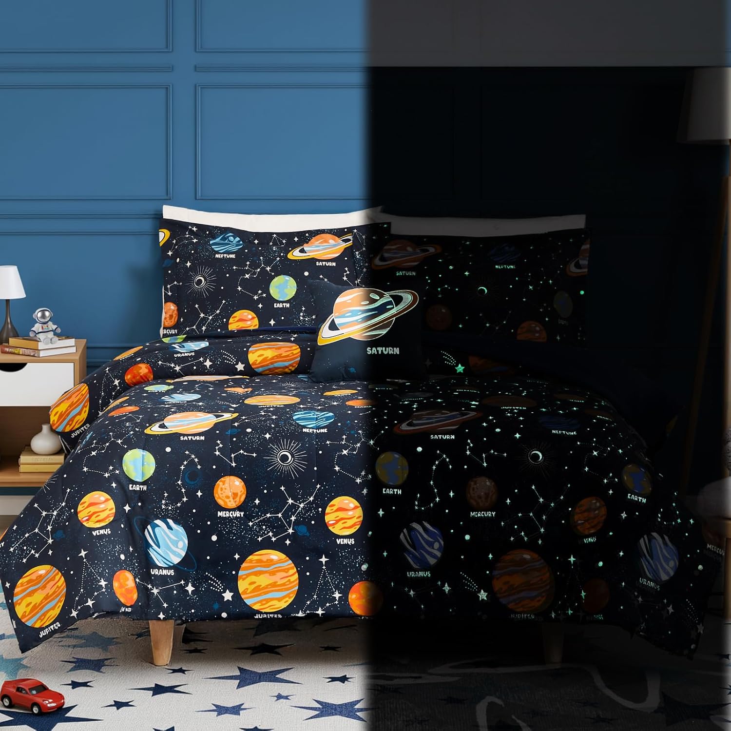 Kids Comforter Set Twin Size for Boys, Glow in The Dark Gamer Bedding Set 1 Comforter, 1 Decor Pillow, 1 Pillow Sham, Twin XL Comforter Set Dorm Bedding - Image 24