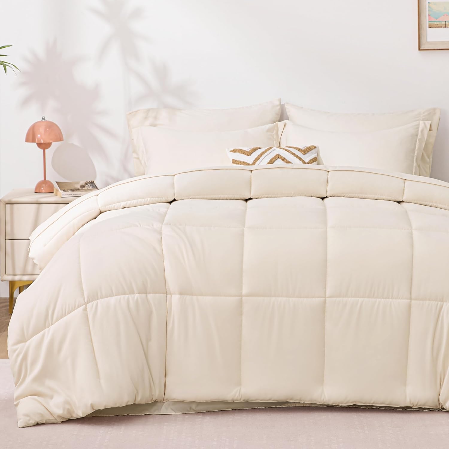 Love's cabin Queen Comforter Set Black, 7 Pieces Queen Bed in a Bag, All Season Bedding Sets with 1 Comforter, 1 Flat Sheet, 1 Fitted Sheet, 2 Pillowcase and 2 Pillow Sham - Image 9