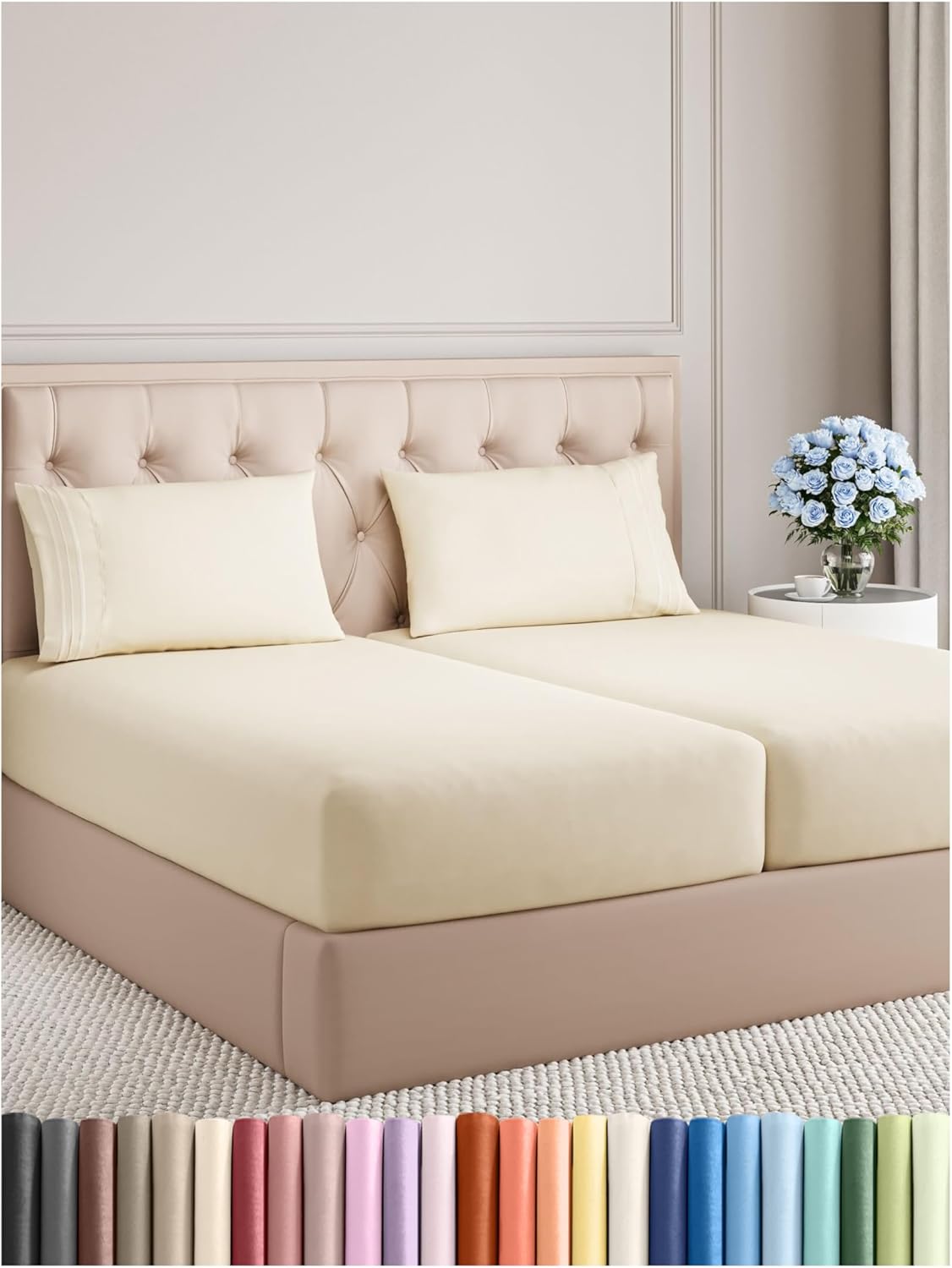 King Size 4 Piece Sheet Set - Comfy Breathable & Cooling Bed Sheets Set - Hotel Luxury Bedding for Women, Men, Kids, Teens, Boys & Girls - Deep Pockets, Soft and Wrinkle Free - Oeko-Tex - French Grey - Image 114